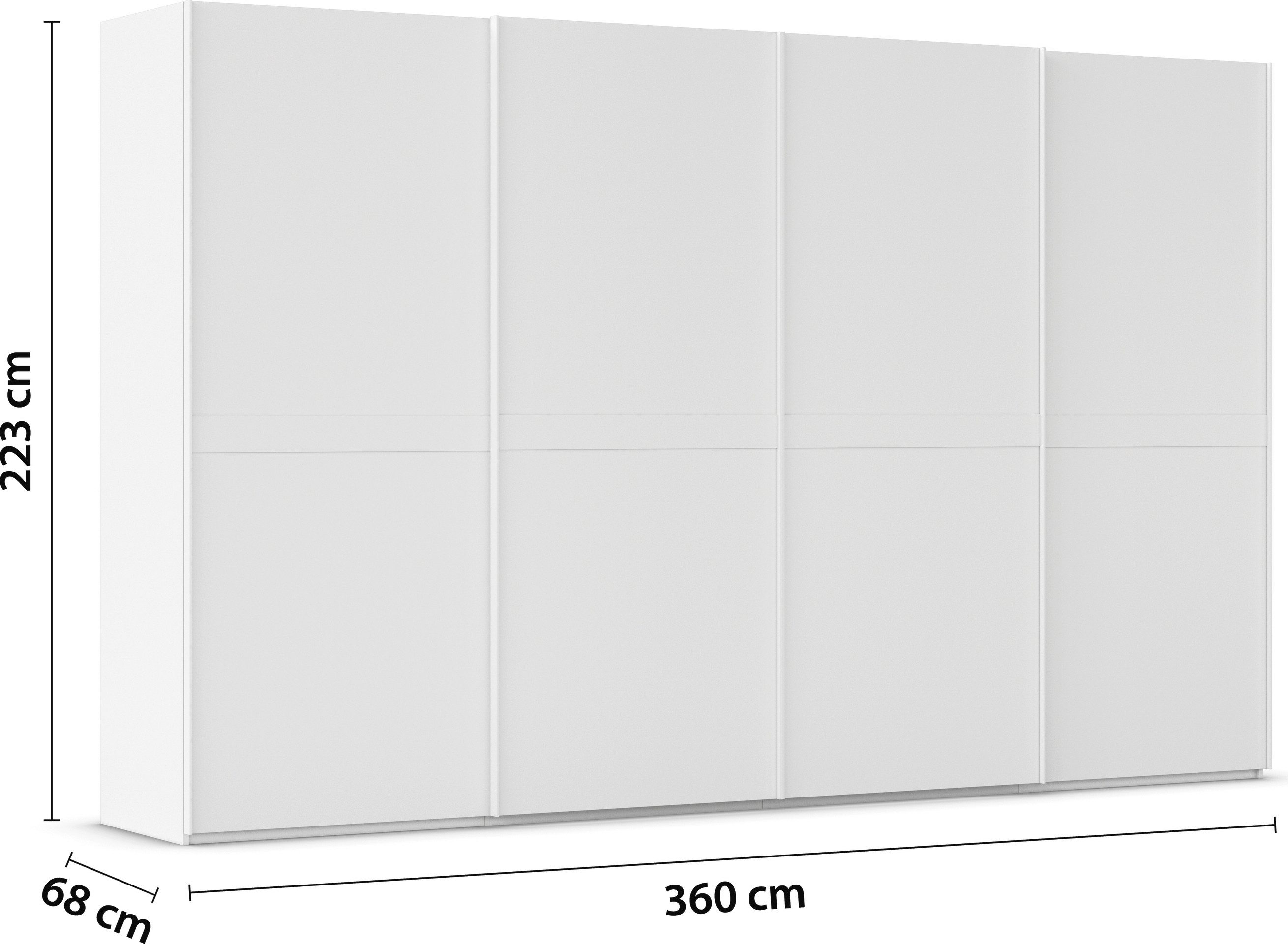 rauch Schuifdeurkast Kledingkast kast garderobe slaapkamerkast SCALE-LINE edel uiterlijk met buikband in corpuskleur decorfront made in germany