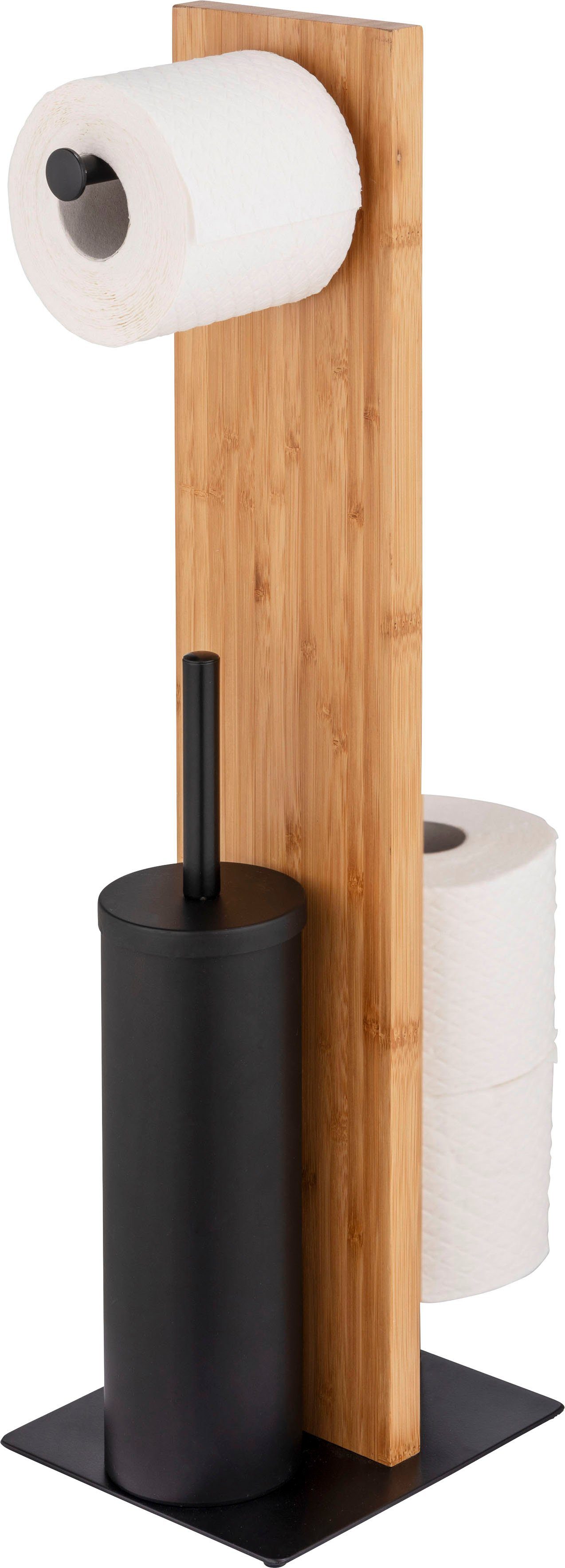 WENKO Toiletset Lesina bamboe, met silicone-borstelkop