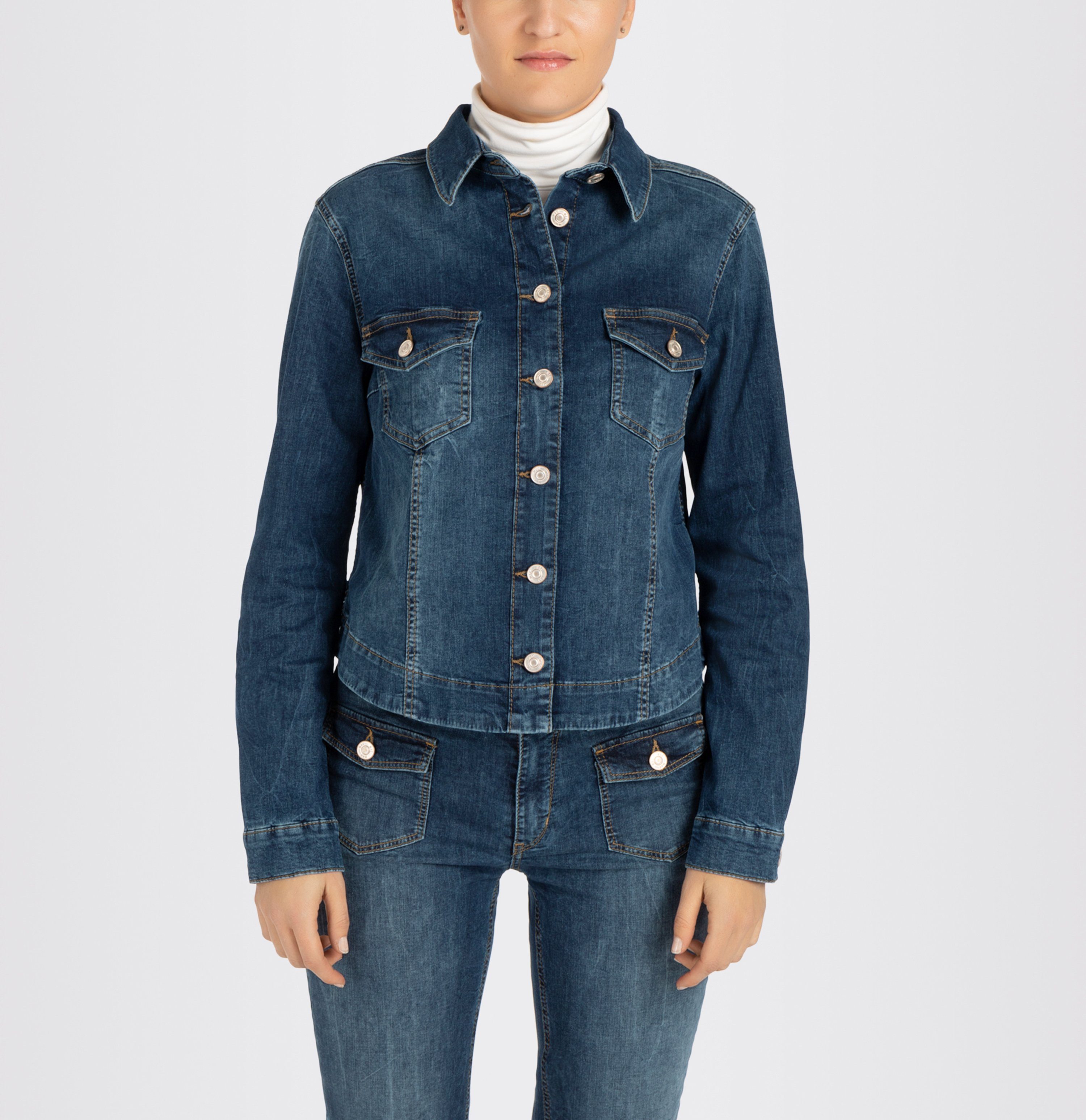 MAC Jeansjack RICH JACKET van lichte zomerse denimkwaliteit met hoog katoenpercentage