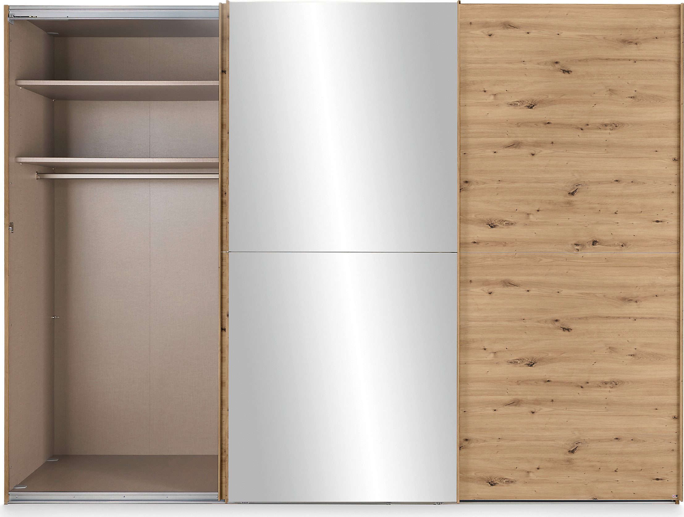 set one by Musterring Schuifdeurkast Henderson met spiegel, inclusief planken en garderobestangen