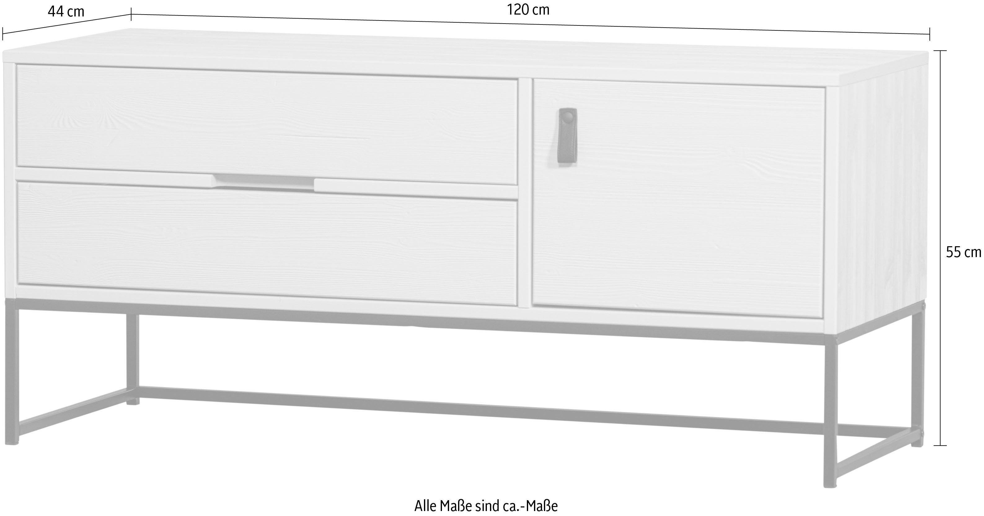 WOOOD Tv-meubel Silas TV-Lowboard Commode, 2 lades en 1 deur, veel opbergruimte, breedte 120 of 180 cm