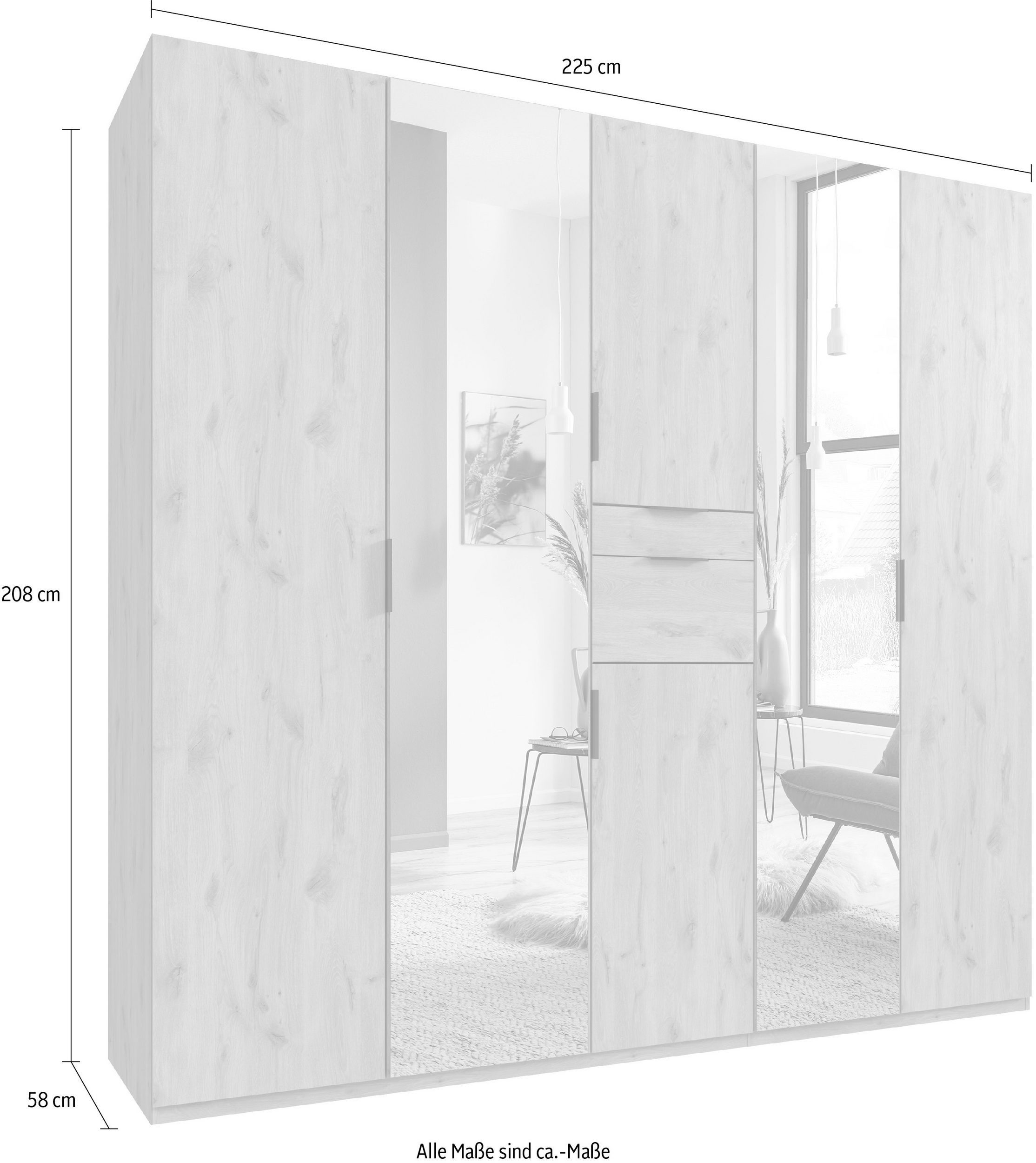Wimex Draaideurkast Moldau kledingkast met spiegel slaapkamerkast bestseller Kies je interieur, kant-en-klaar geconfigureerd in de kast