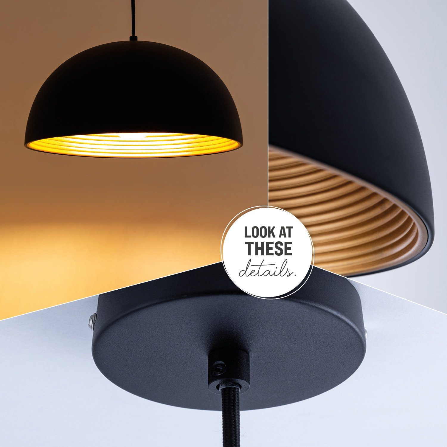 Paco Home Hanglamp SAWYER Hanglamp eetkamer keukenlamp hangend 1,5m textielen kabel Ø 40,5 cm