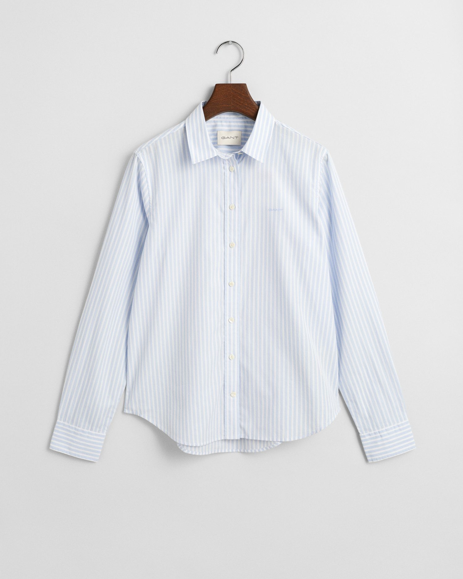 Gant Overhemdblouse REG POPLIN STRIPED SHIRT met een klein geborduurd logo op de borst