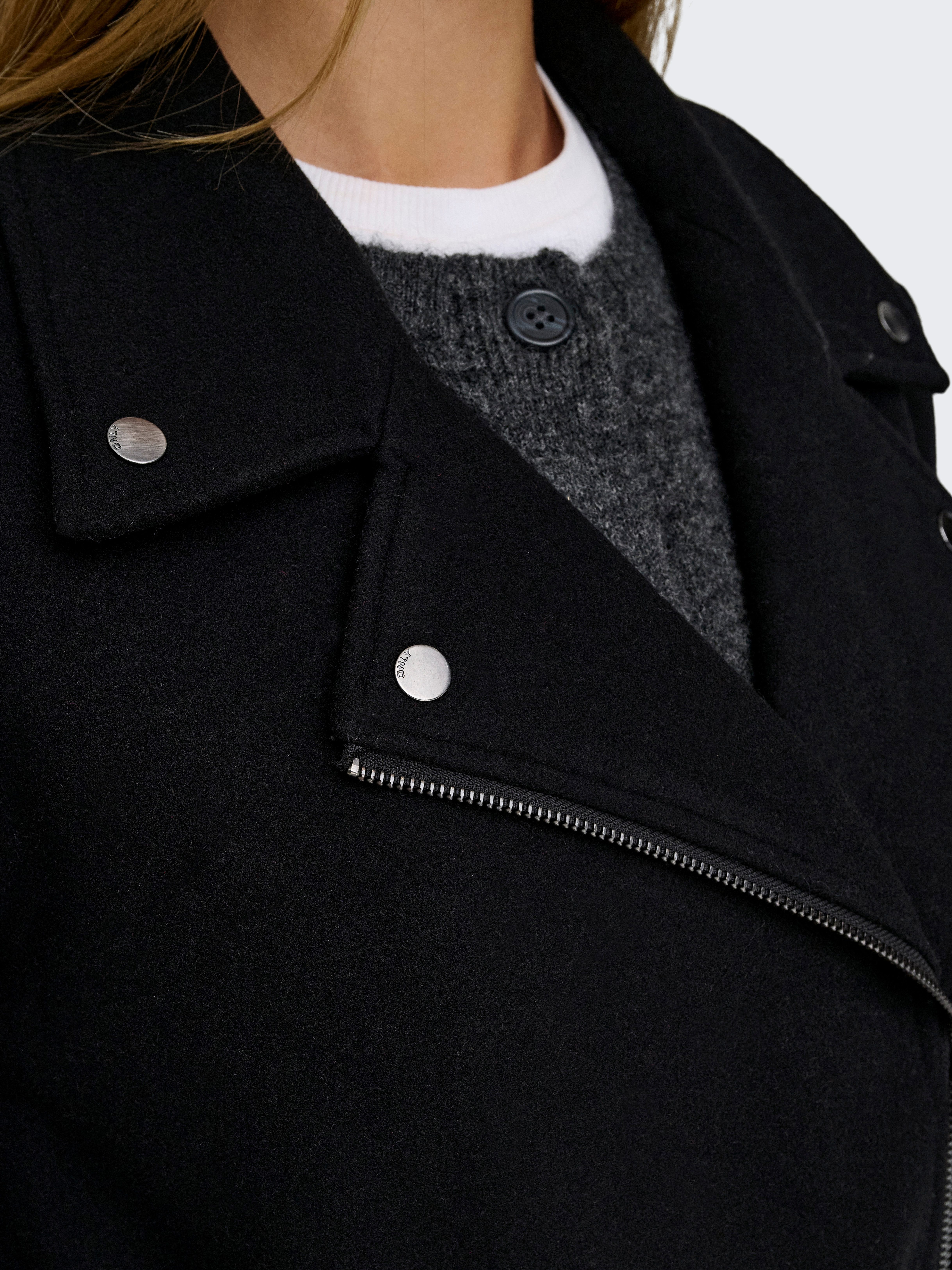 Only Lange jas ONLAUGUSTA LIFE BIKER COAT CC OTW