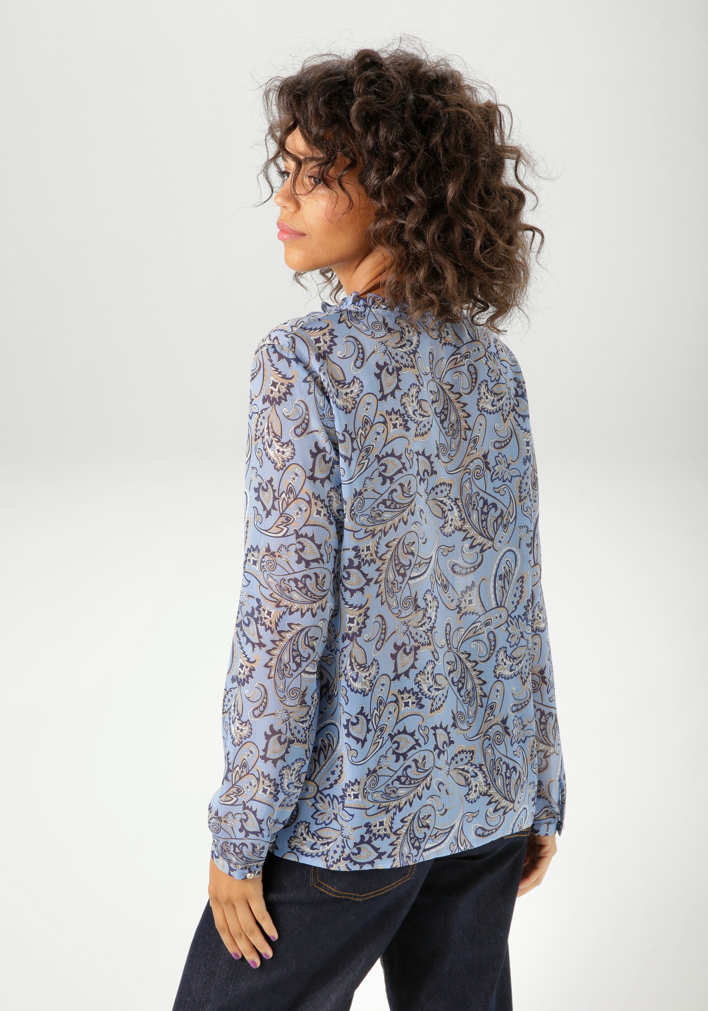 Aniston CASUAL Blouse zonder sluiting met kleurharmonisch paisley-patroon - nieuwe collectie