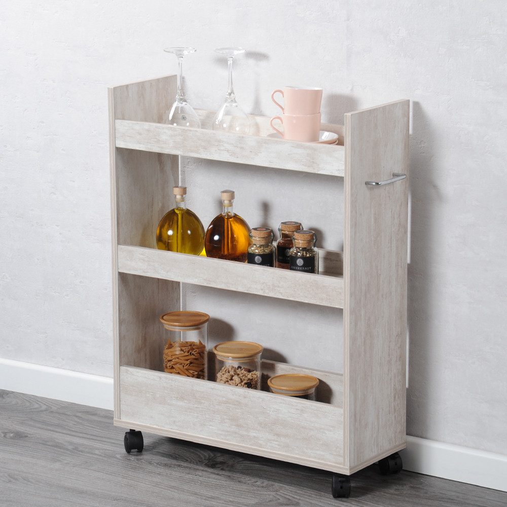 KESPER for kitchen & home Keukentrolley Nisrek, wit gekalkt, FSC