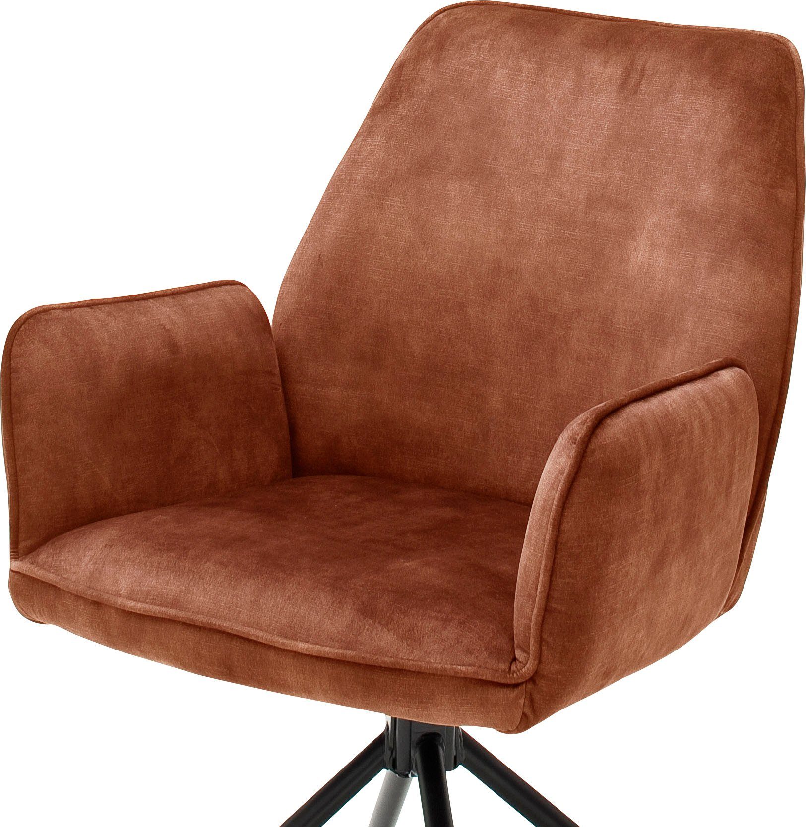 MCA furniture Eetkamerstoel Ottawa met armleuning Vintage suède-look met opstaande naad, stoel belastbaar tot 120 kg (set, 2 stuks)