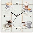 artland wandklok cappuccino - koffie optioneel verkrijgbaar met kwarts- of radiografisch uurwerk, geruisloos zonder tikkend geluid wit