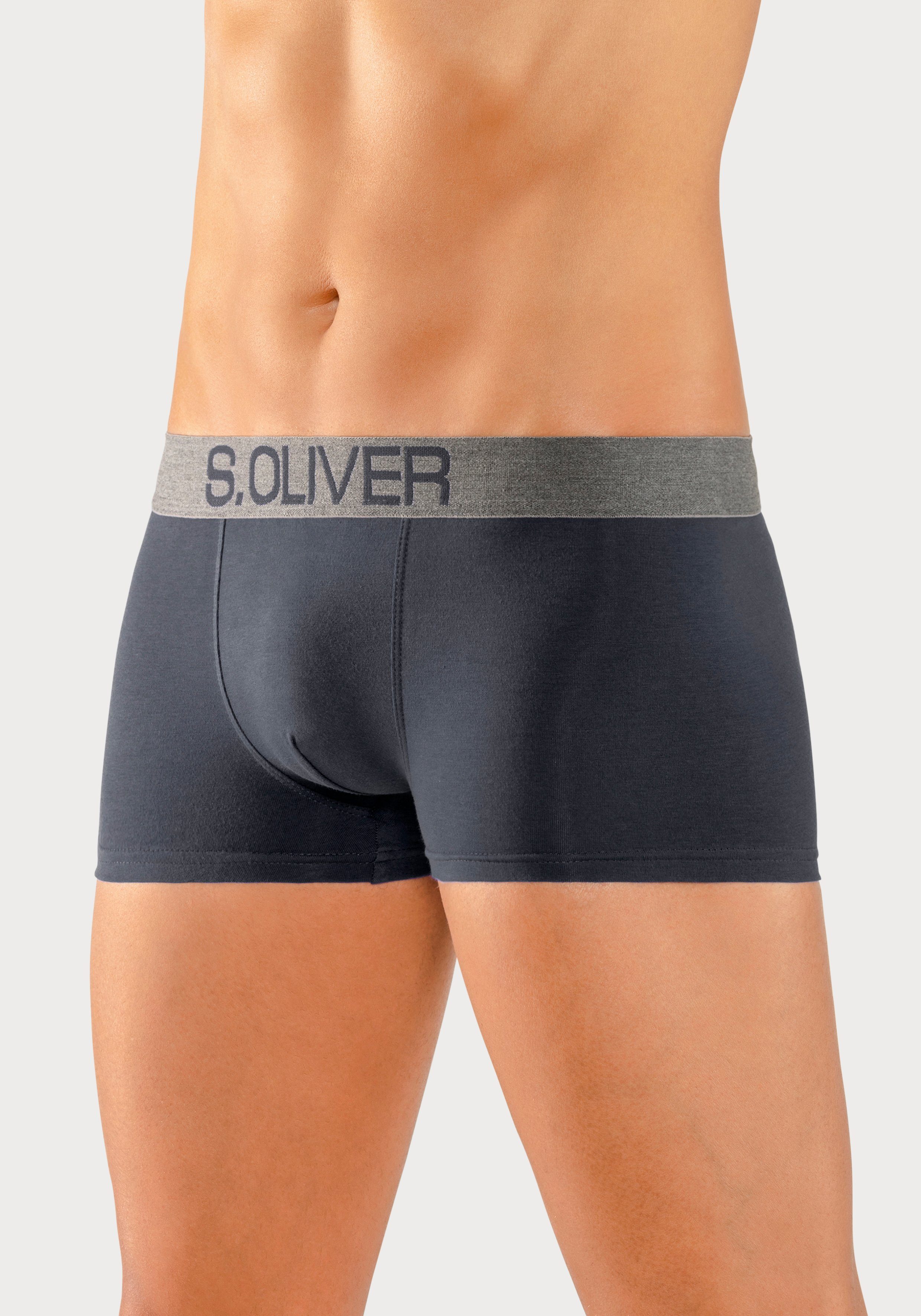 s.Oliver RED LABEL Beachwear Boxershort voor heren met contrastkleurige weefband (set, 4 stuks)