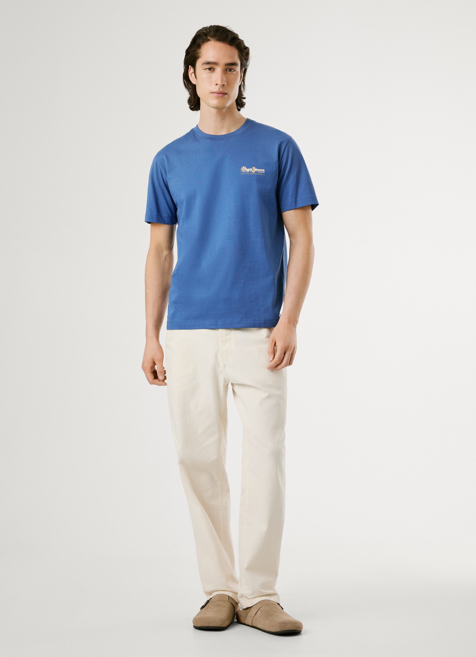 Pepe Jeans T-shirt MILON TEE met geribbelde ronde hals
