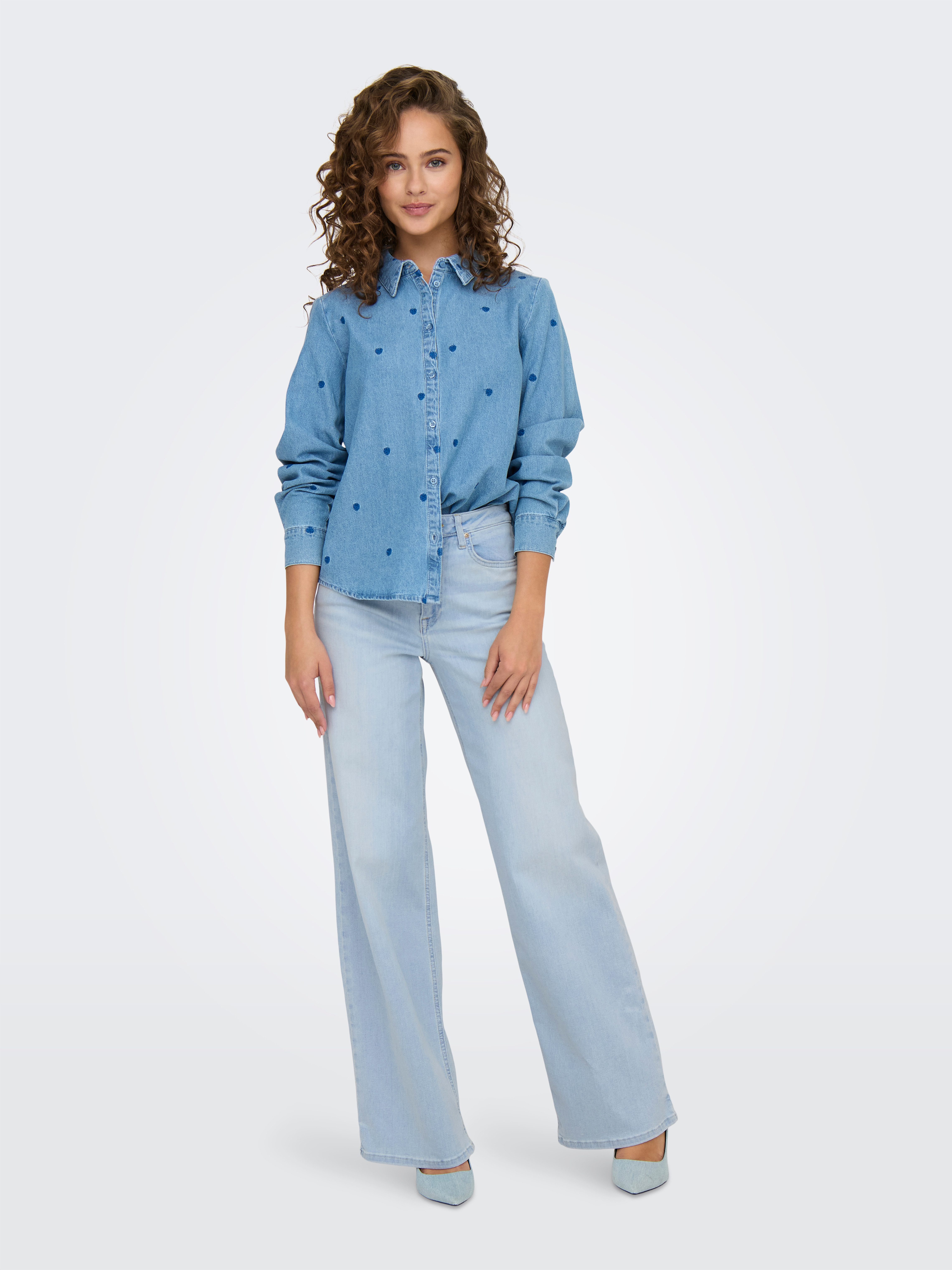 Only High-waist jeans ONLMADISON BLUSH HW WIDE DNM CRO495 NOOS