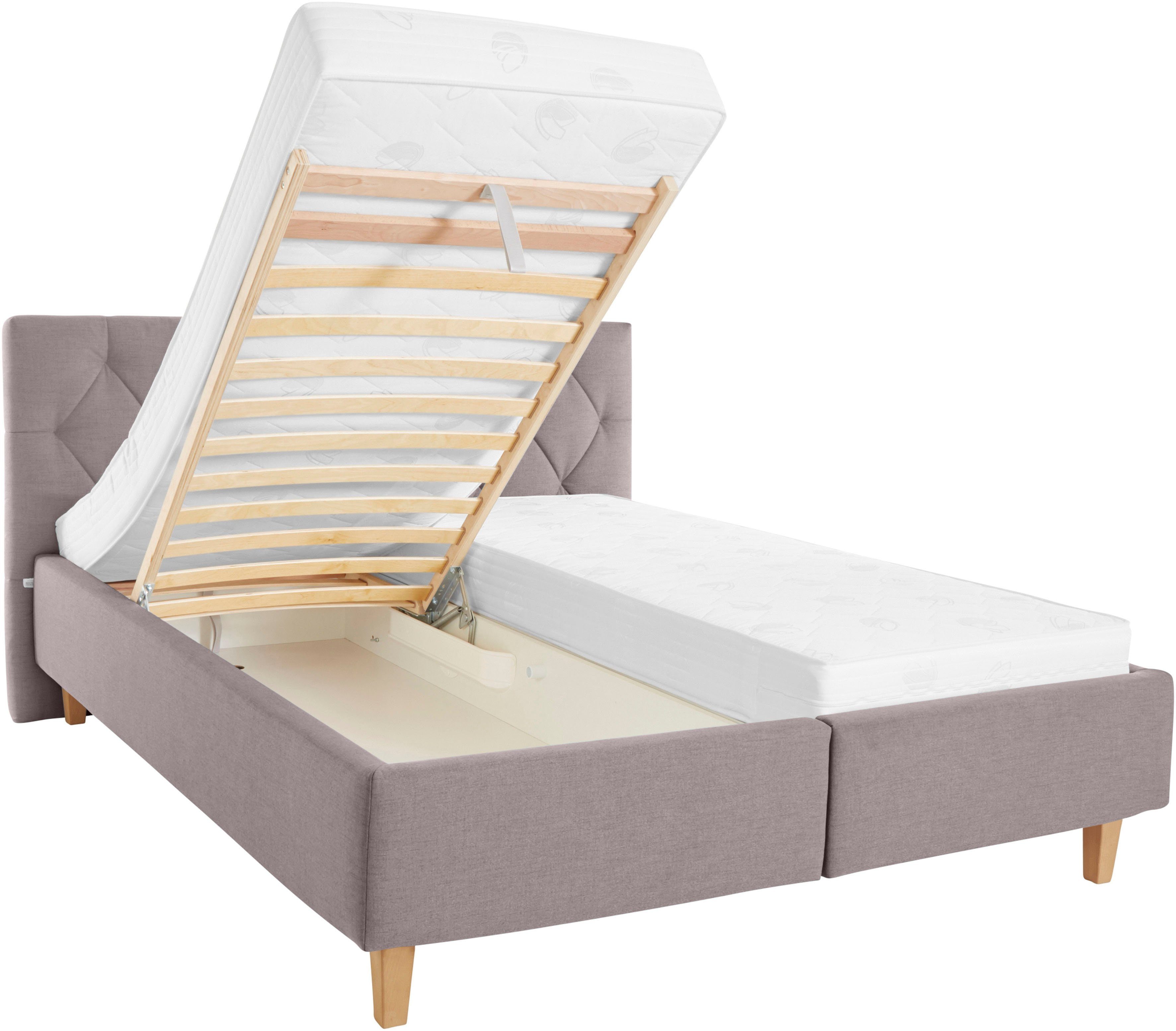 Guido Maria Kretschmer Home&Living Gestoffeerd bed Sunley 100 Kruisstiksel, hoofdbordhoogte 102 cm, zonder of met matras/lattenbodem