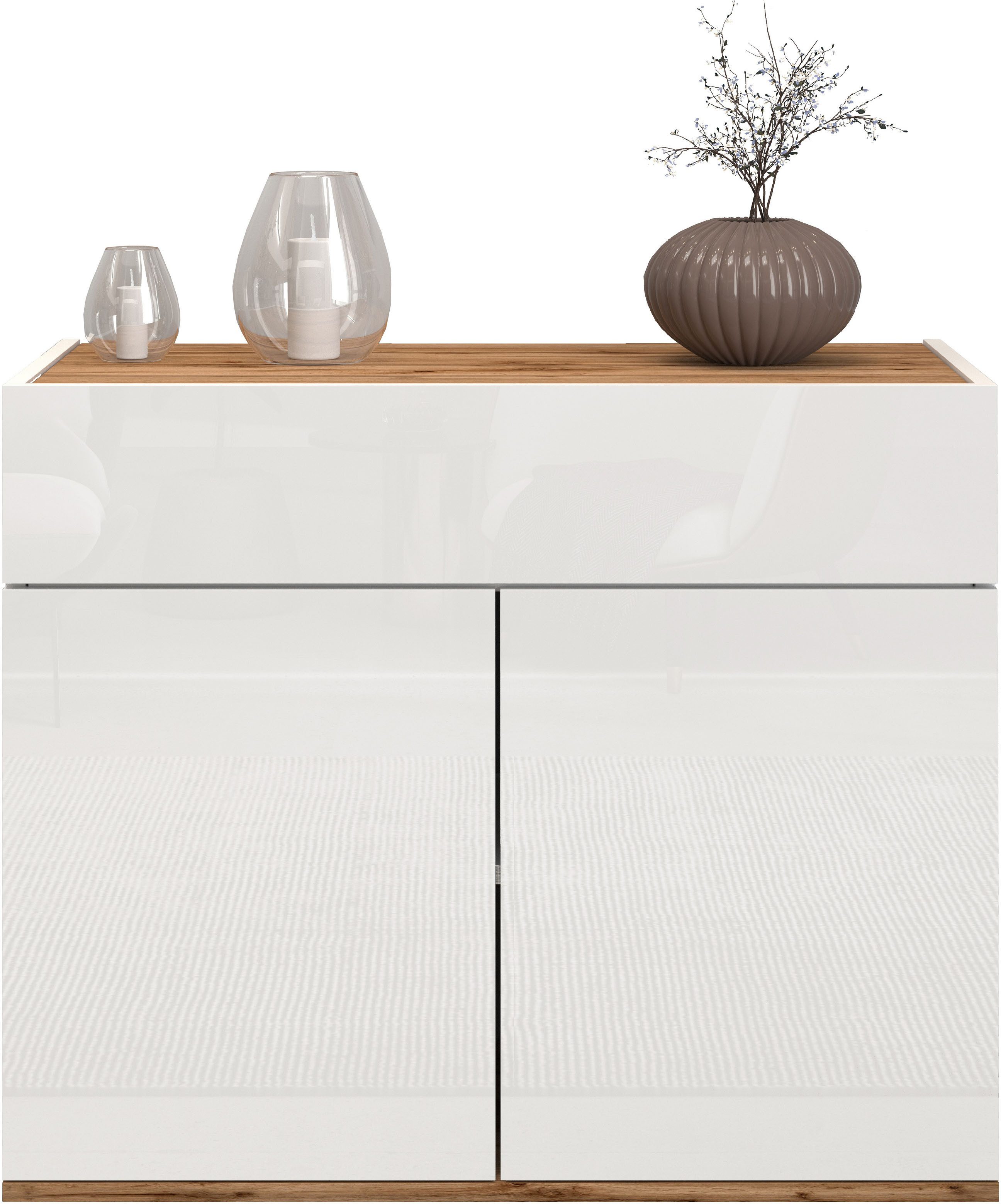 INOSIGN Dressoir Garda, Ladekast, Kast, Buffet 2 deuren, 1 lade, greeploos breedte 80,9 cm