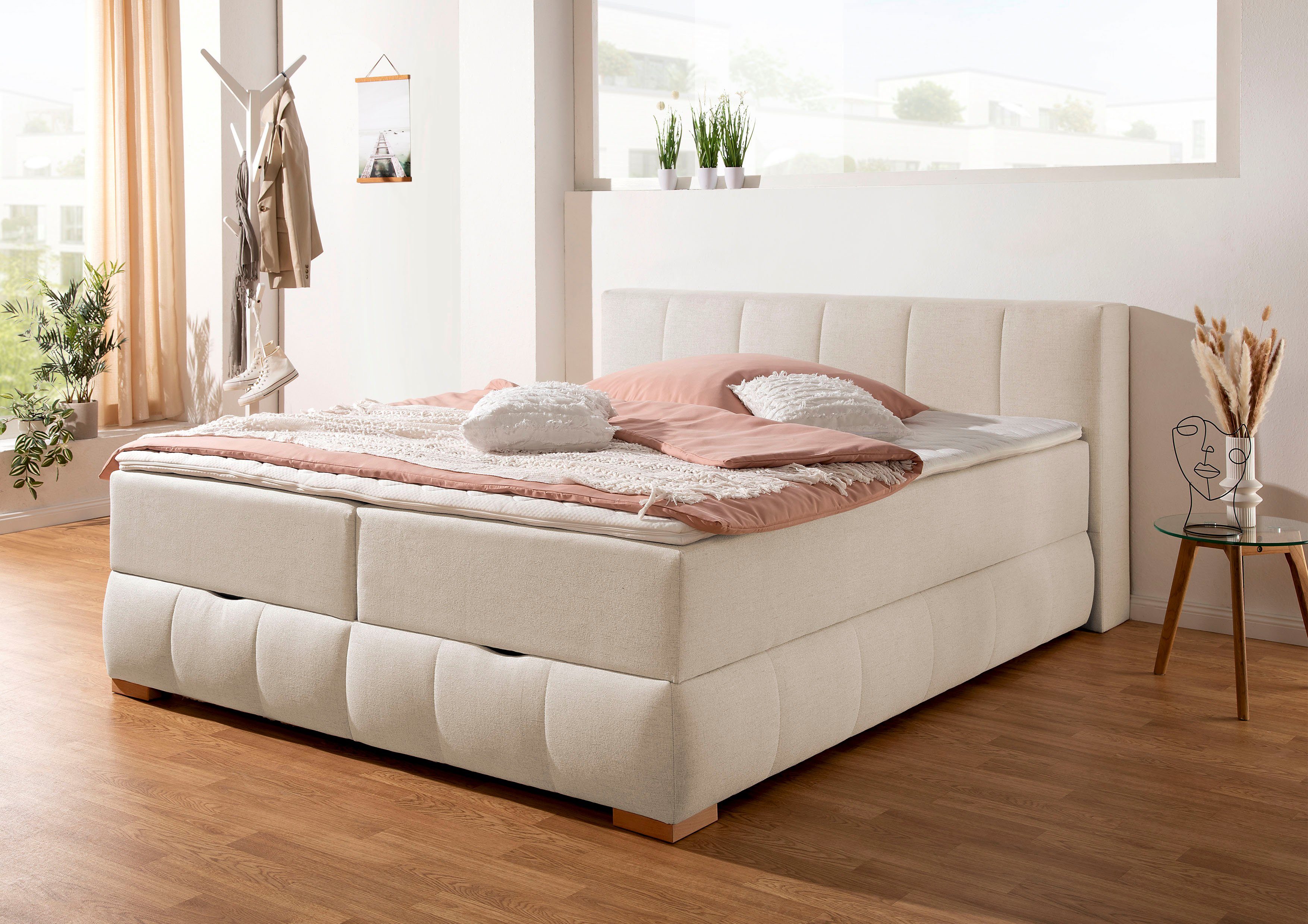 Guido Maria Kretschmer Home&Living Boxspring Chelles incl. matrastopper en bedlade boxsprings beige