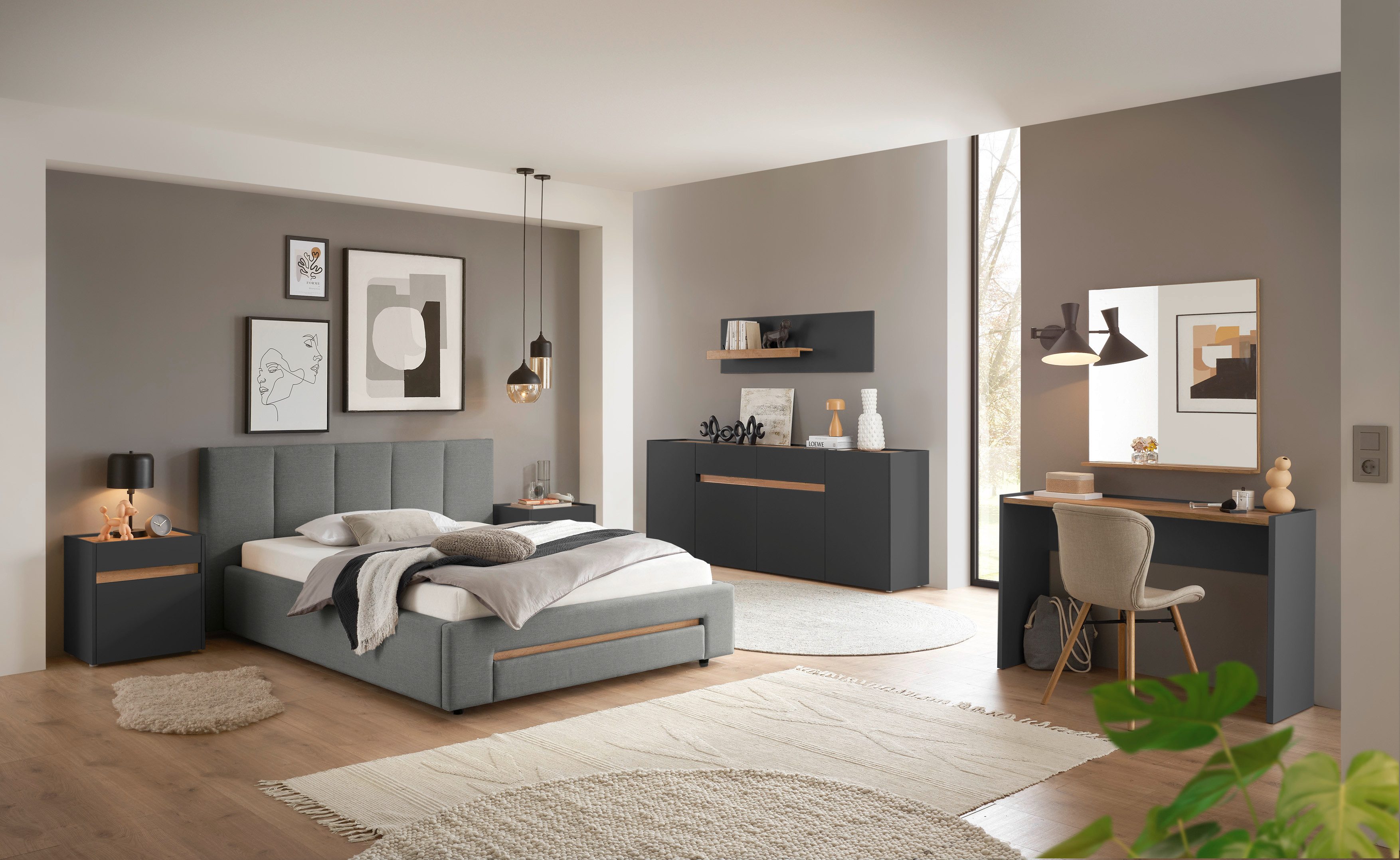 INOSIGN Gestoffeerd bed CiTY/GiRON, bedframe met bedlade, gestoffeerd opbergbed met hondenbed of opberglade, bekleding van corduroy of linnenlook