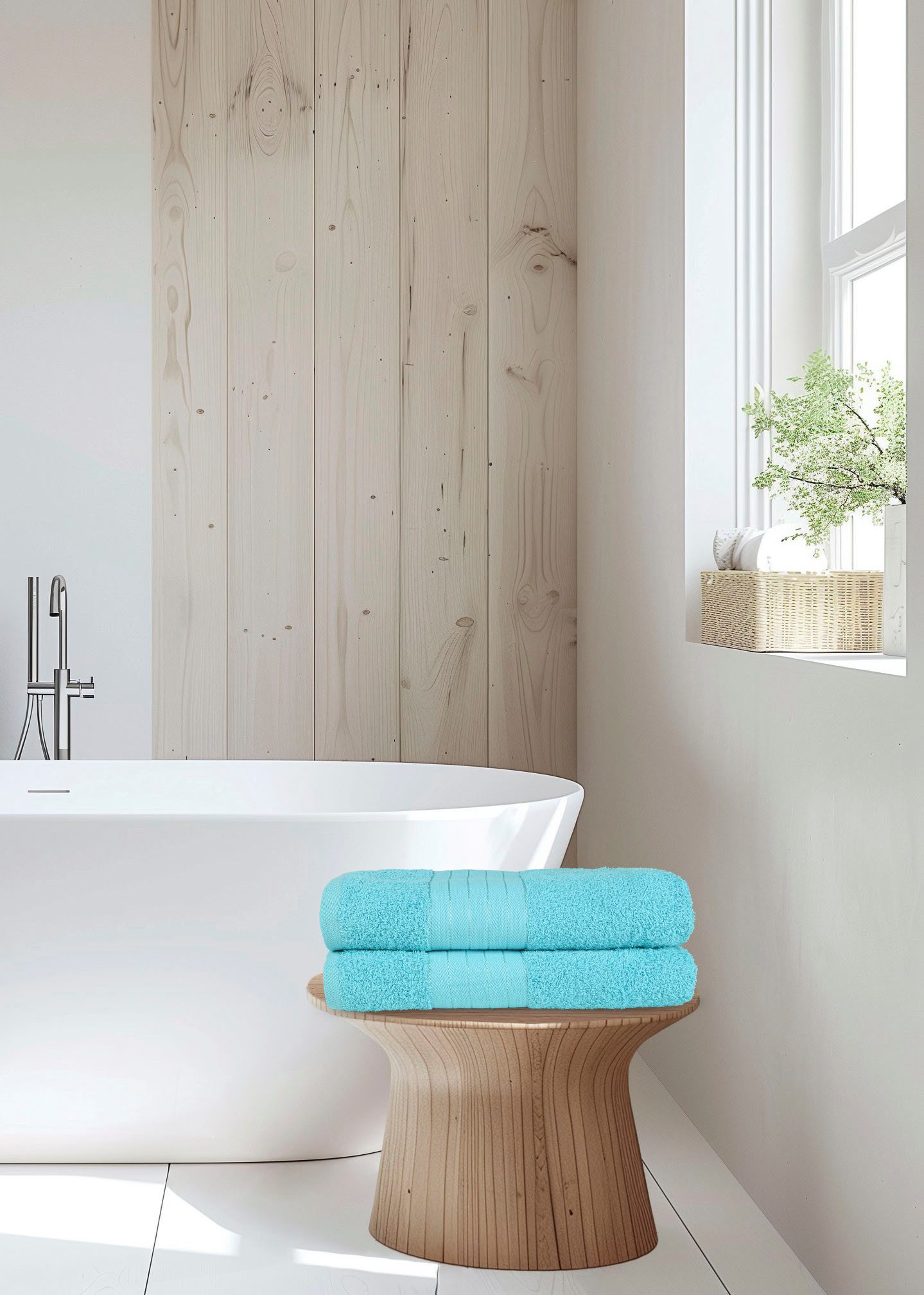 good morning Badlaken Uni Towels Katoen, walkfrottee, bies, 500 GSM, effen, zonder ophangbeugel (2 stuks)