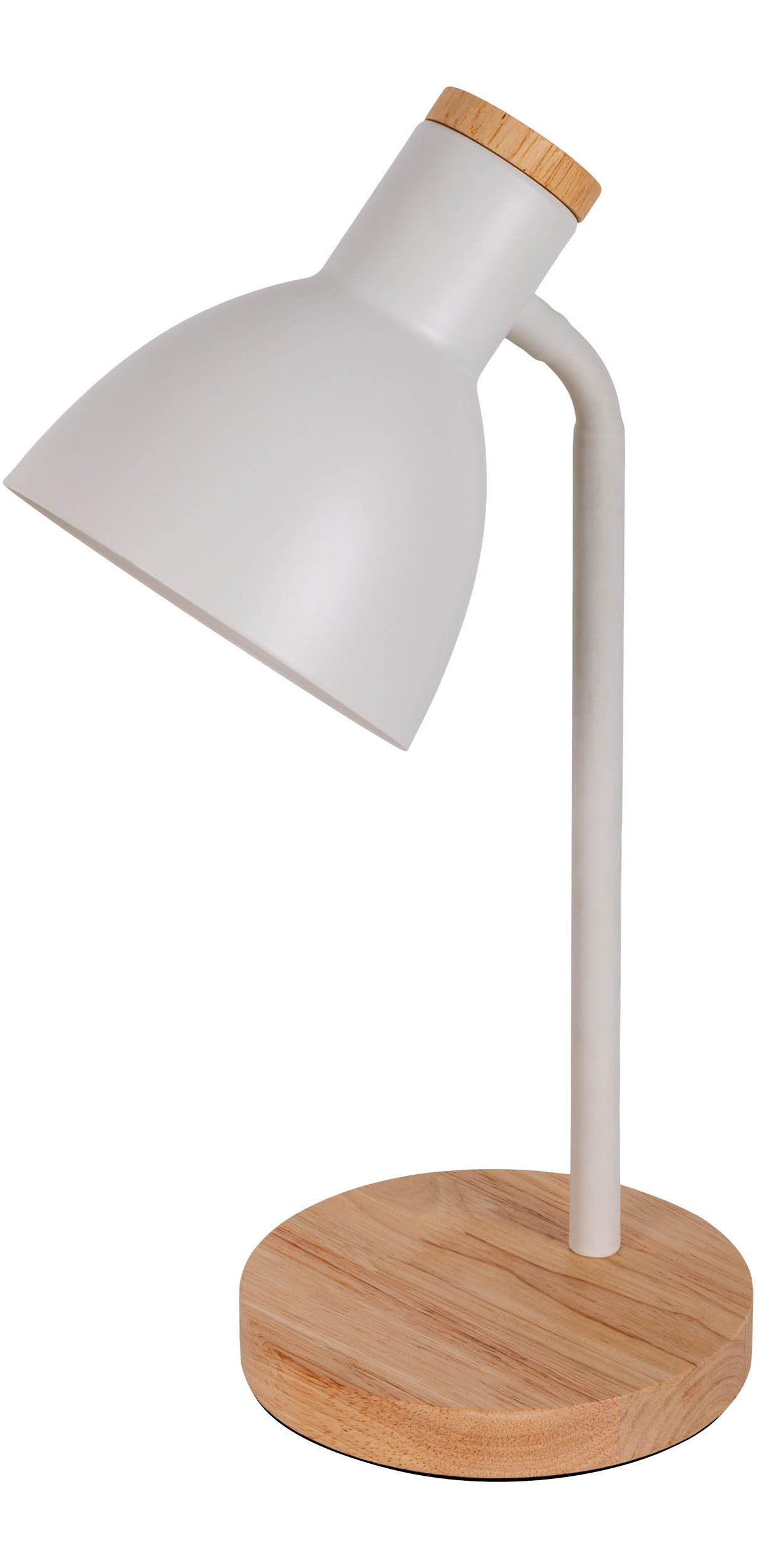 näve Bureaulamp Marie Voet en kap deels van hout, kap flexibel beweegbaar, E14 (1 stuk)