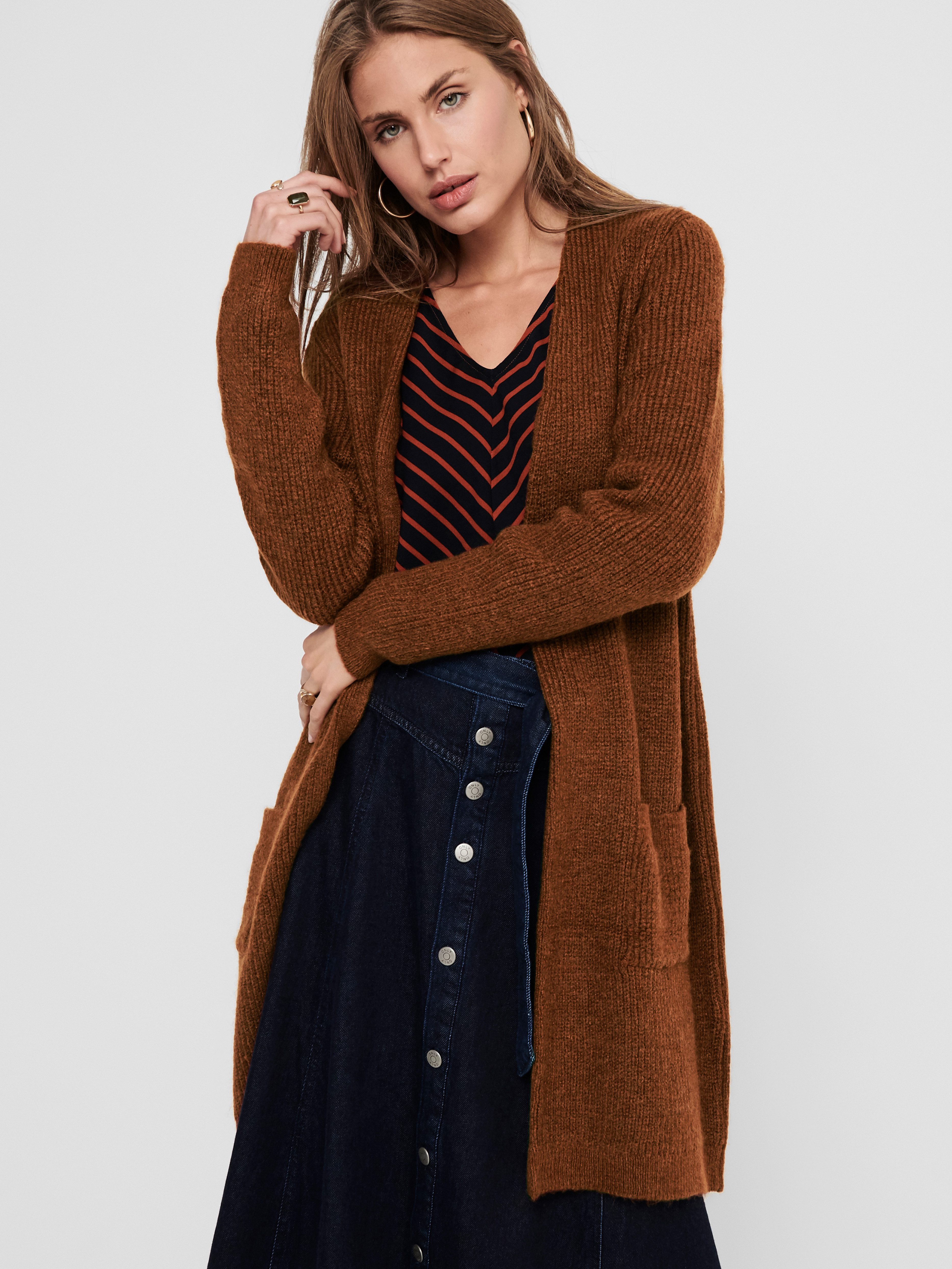 Only Lang vest ONLJADE L/S cardigan KNT NOOS