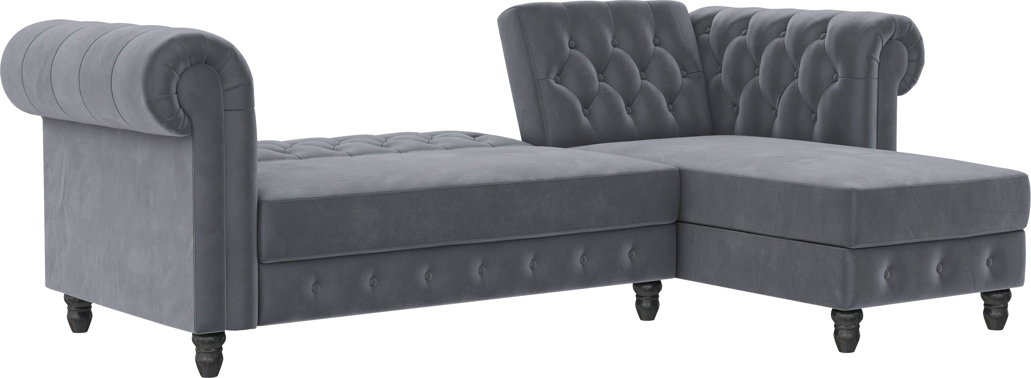 Dorel Home Hoekbank Felix, L-model, 241 cm (ligoppervlak108x195 cm), récamier verwisselbaar,