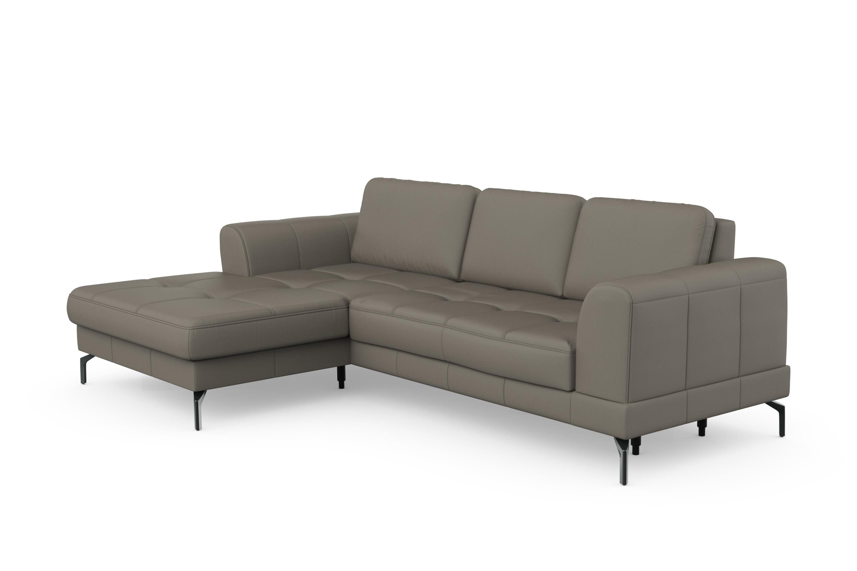 sit&more Hoekbank Bendigo L-vorm inclusief zitdiepteverstelling, bodemvrijheid 15 cm, 2 pootkleuren