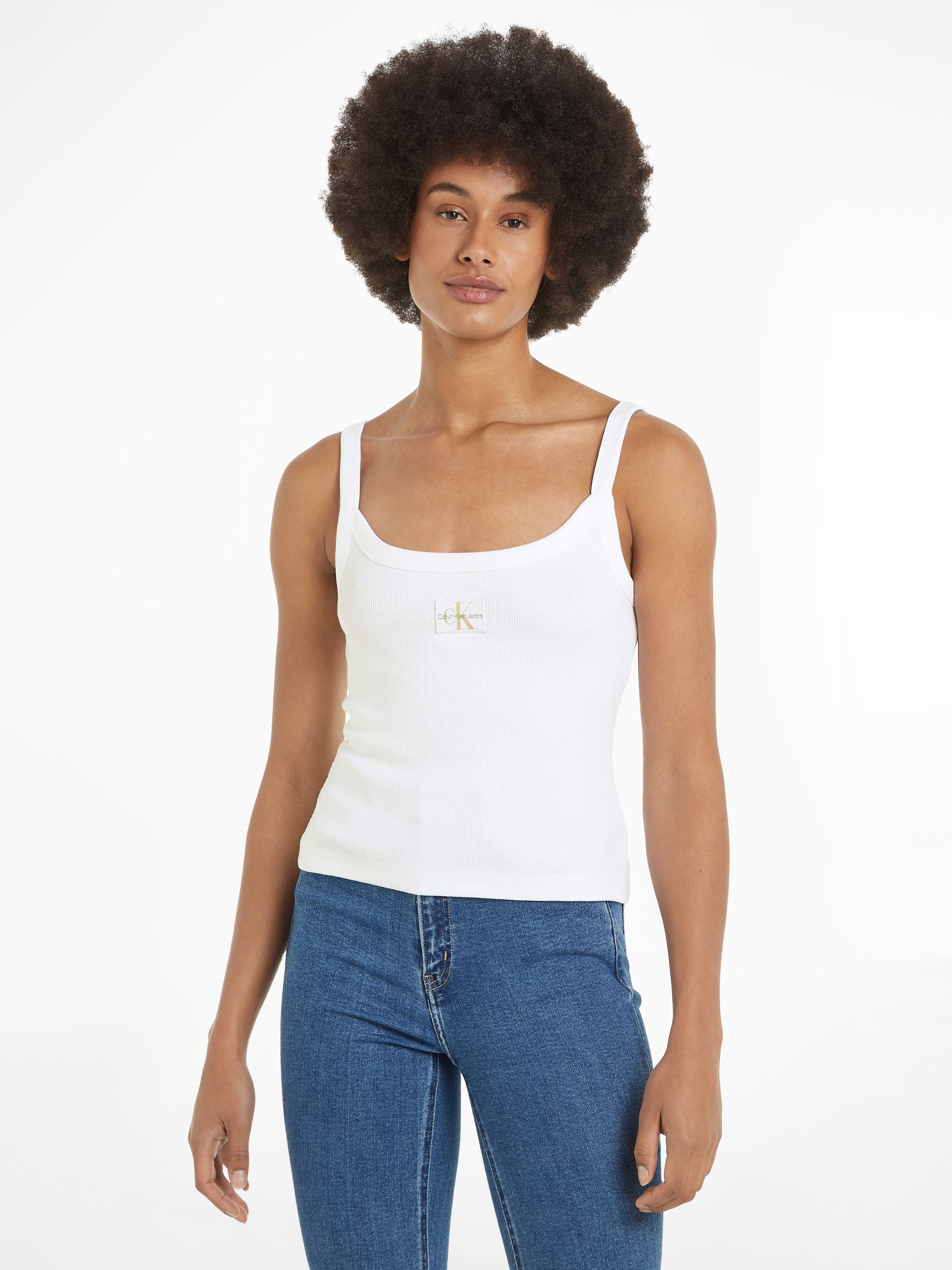 Calvin Klein Top met spaghettibandjes WOVEN LABEL RIB TANK