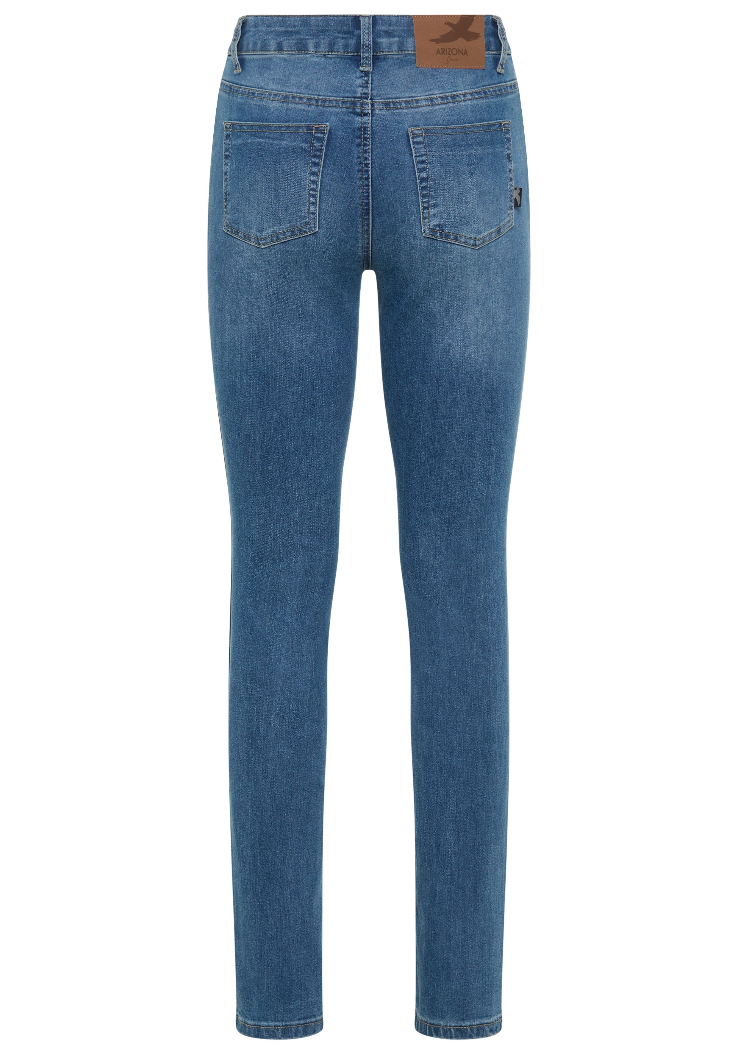 Arizona Slim fit jeans Shaping strakke pasvorm, skinny jeans, used-look-wassing, hoge taille