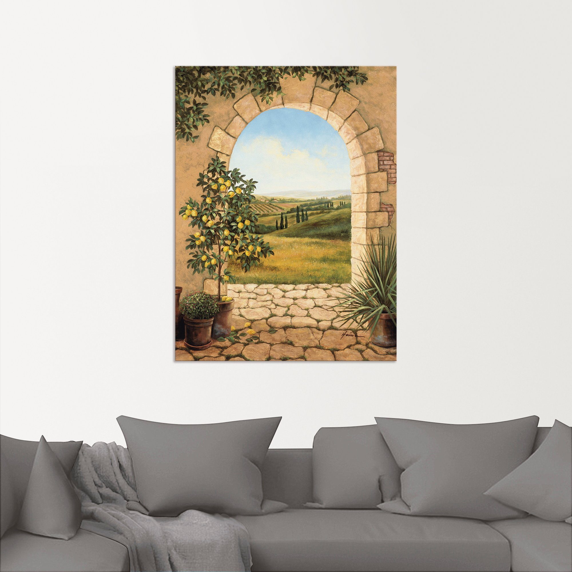 Artland Artprint Citroenboompje voor de boog als artprint van aluminium, artprint voor buiten, artprint op linnen, poster, muursticker