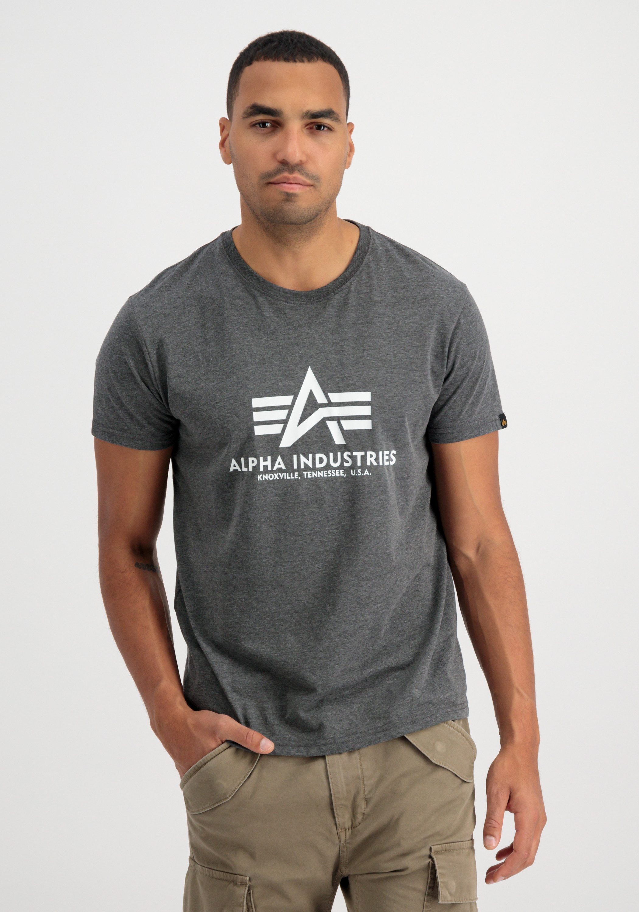 Alpha Industries T-shirt Alpha Industries Men - T-Shirts Basic T-Shirt heren t-shirts maat XS grijs
