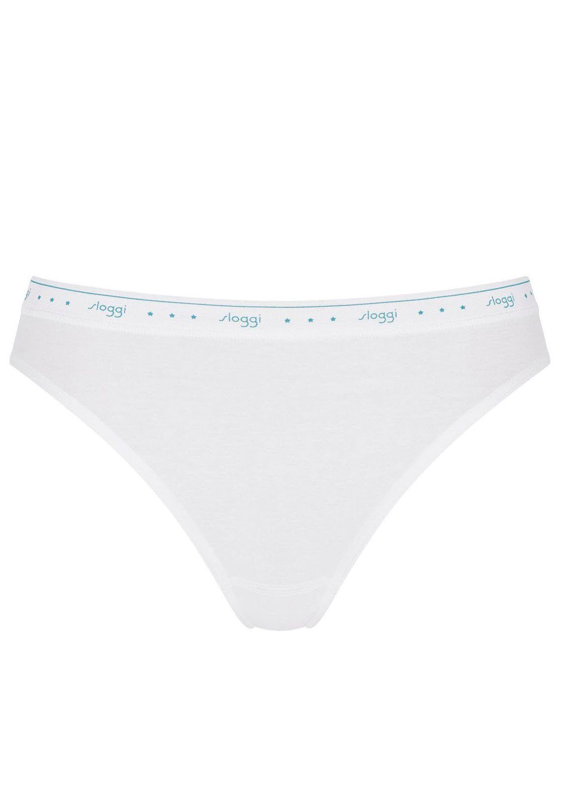 Sloggi Tai slip 24/7 100 Tai 3P elastische band met sloggi-logo-inscriptie (Set van 3) dames slips maat 44 wit