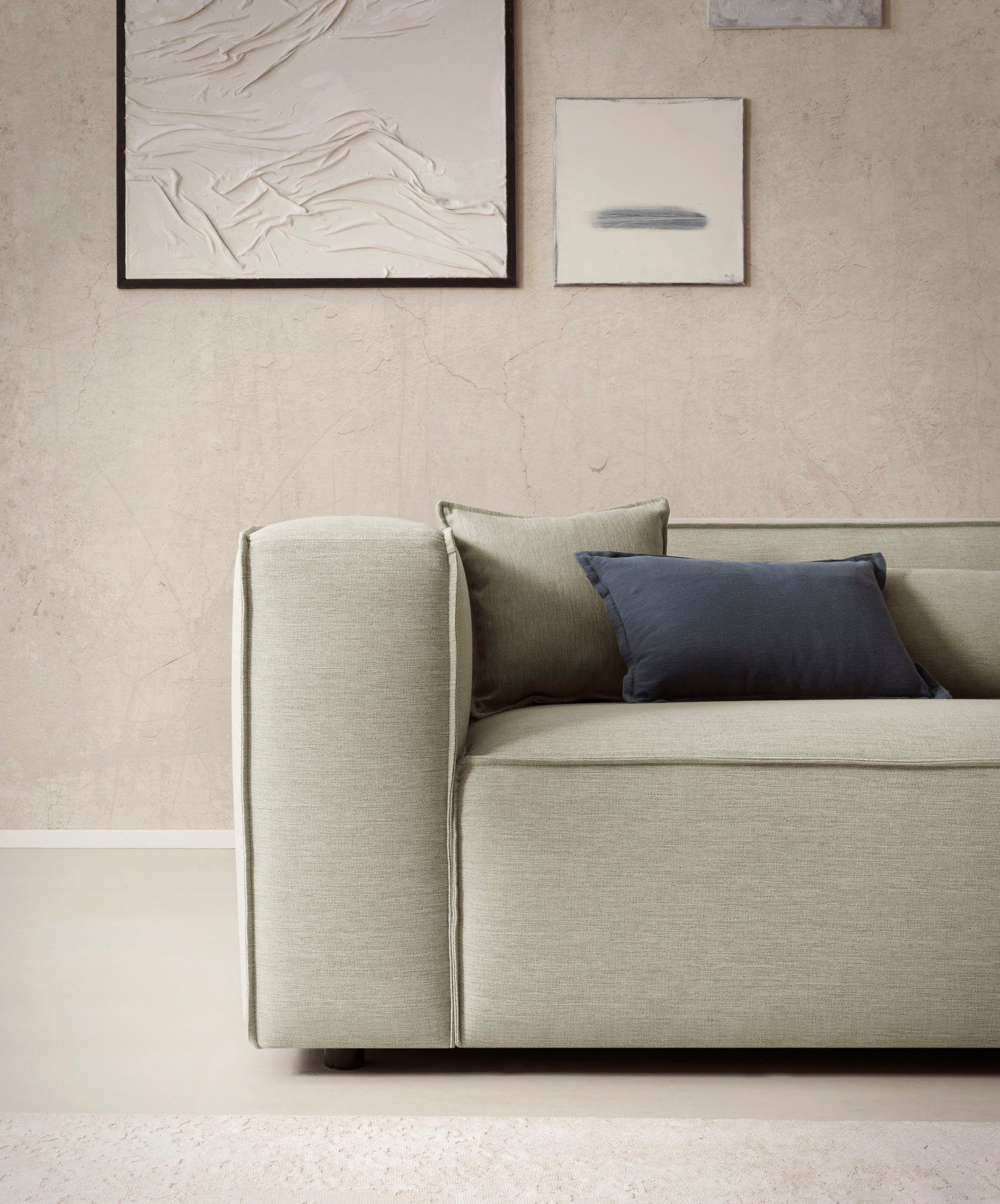 LeGer Home by Lena Gercke Hoekbank PIARA XXL, Big-sofa in cord of linnenlook, L-vorm, met biesnaad