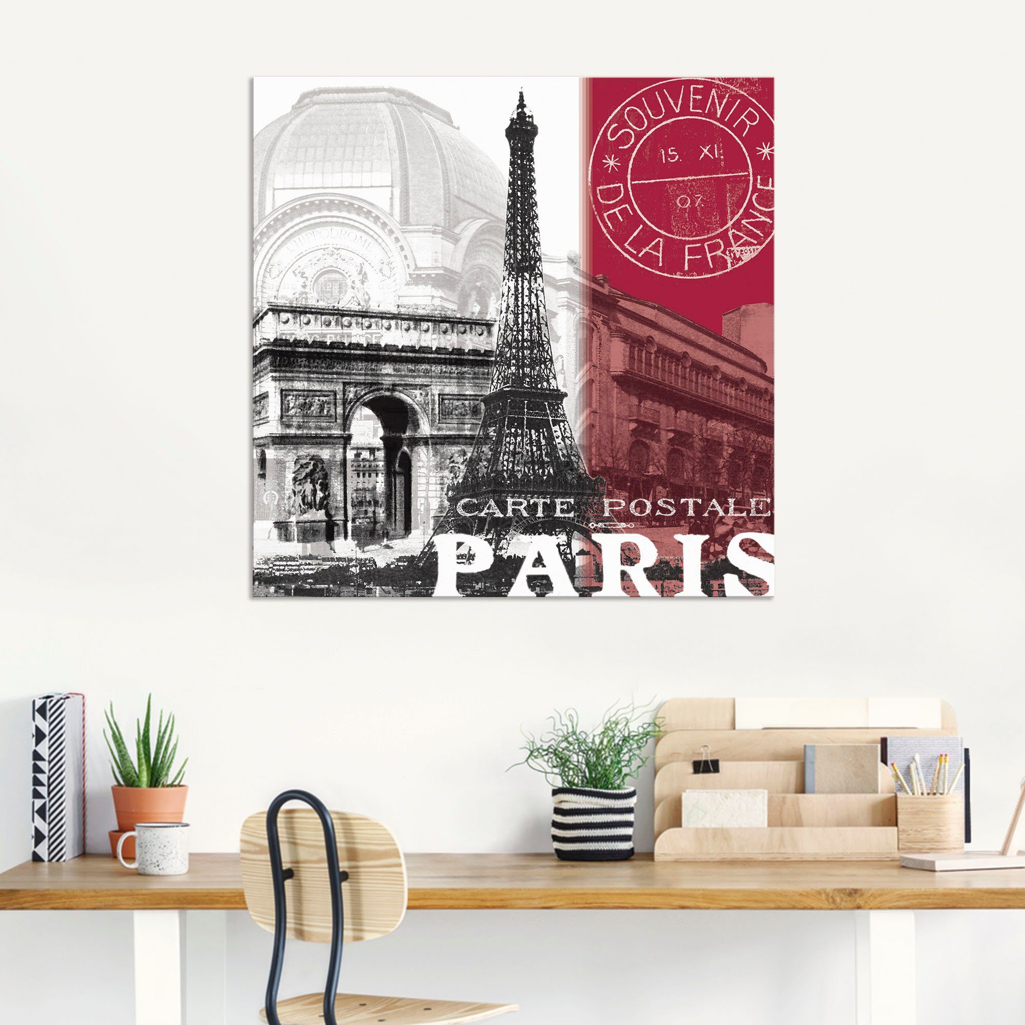 Artland Artprint Paris als artprint van aluminium, artprint voor buiten, artprint op linnen in verschillende maten