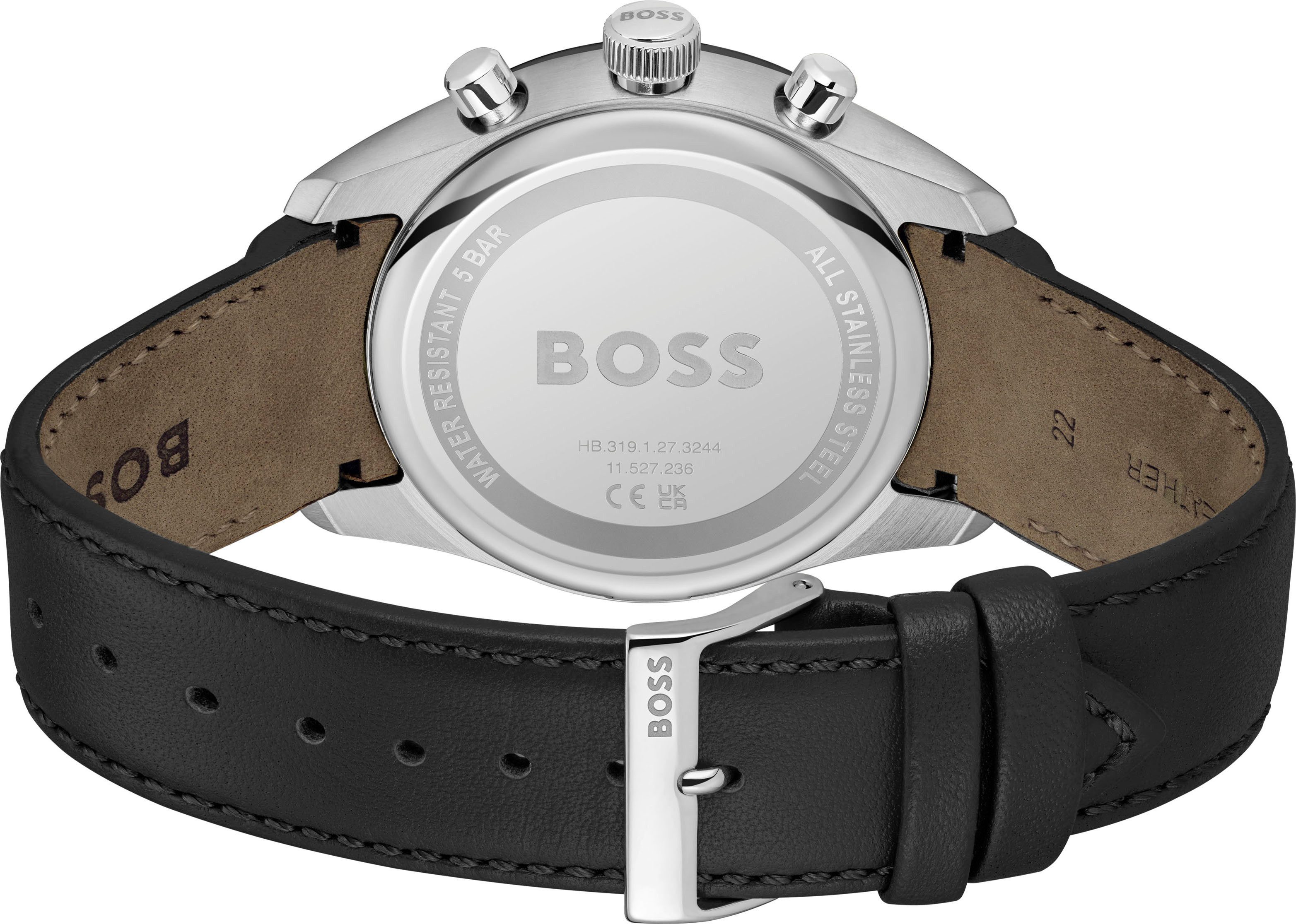 Boss Kwartshorloge GRAND PRIX 44 Quartzhorloge, horloge, herrenuur, roestvrijstalen band, analoog, dag