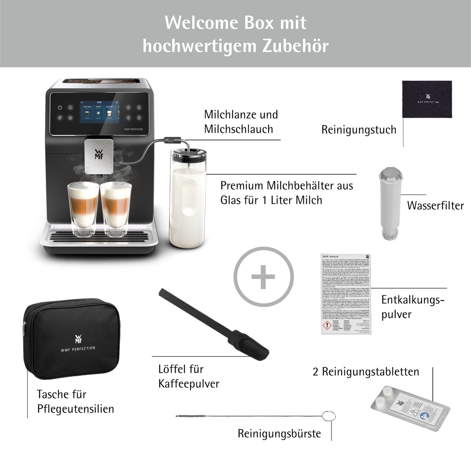 WMF Volautomatisch koffiezetapparaat Perfection 860L CP853D15, intuïtieve gebruikersinterface, perfecte melkschuim, zelfreinigend