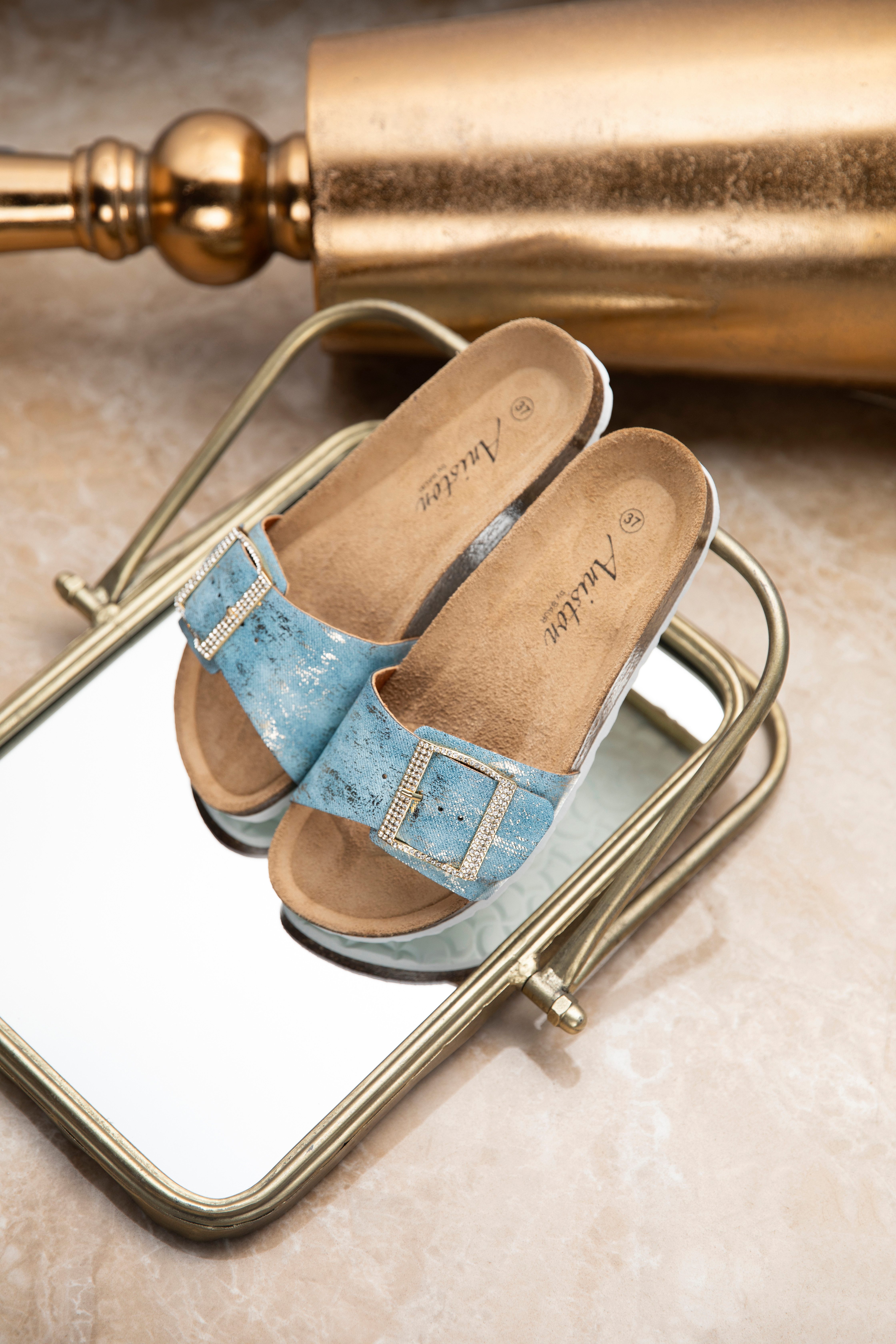 Aniston SHOES Slippers , zomerschoen, strandschoen, glitterstenen - nieuwe collectie