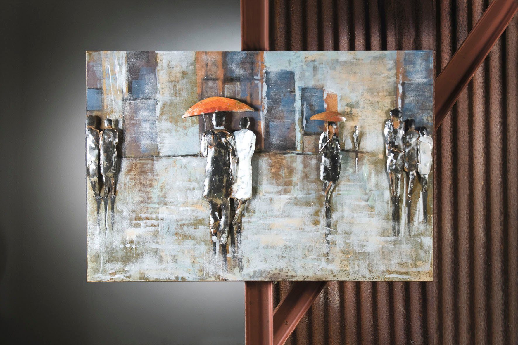 GILDE GALLERY Metalen artprint Kunstobject Rainy Day (1 stuk)