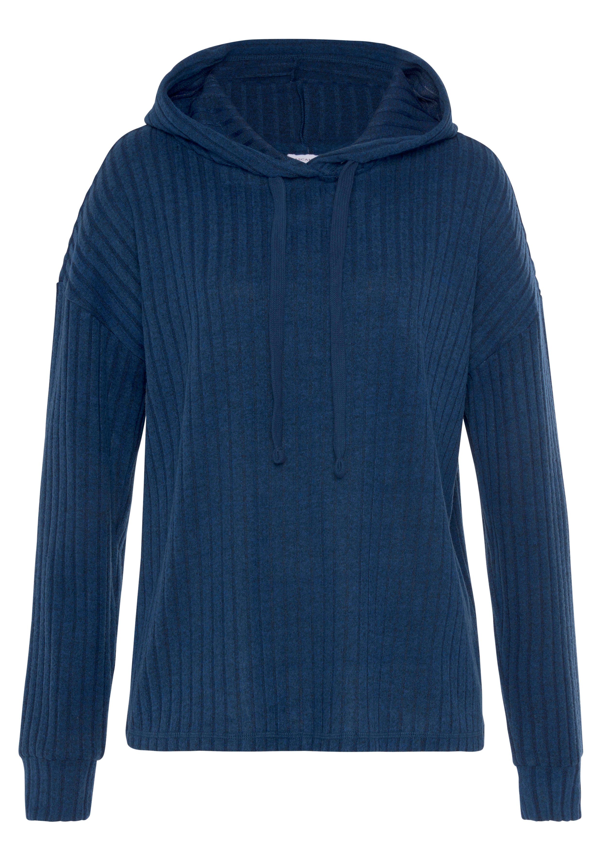 Lascana Hoodie Breipullover met capuchon en gemêleerd uiterlijk, loungewear