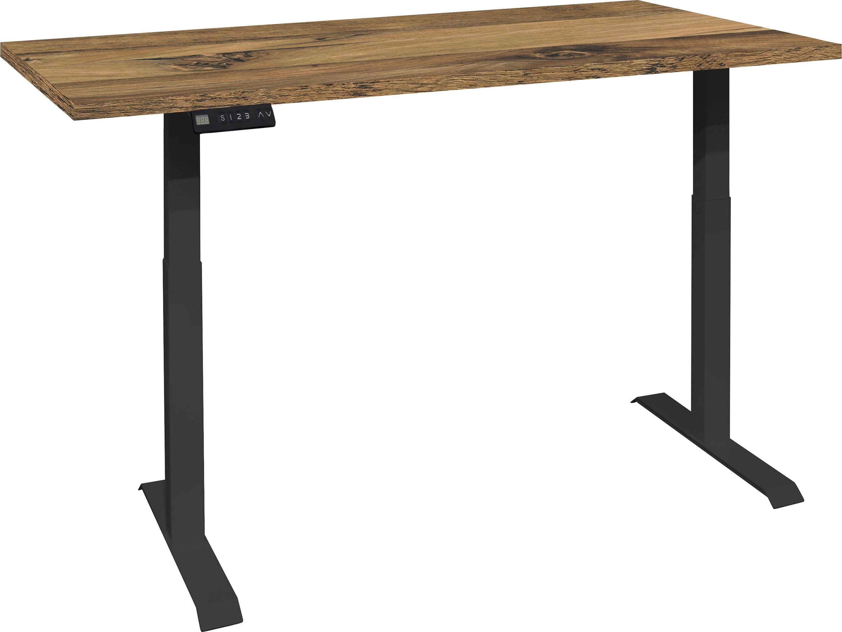 Mäusbacher Bureau Big System Office Breedte 140 cm, elektrisch in hoogte verstelbaar bureaus bruin