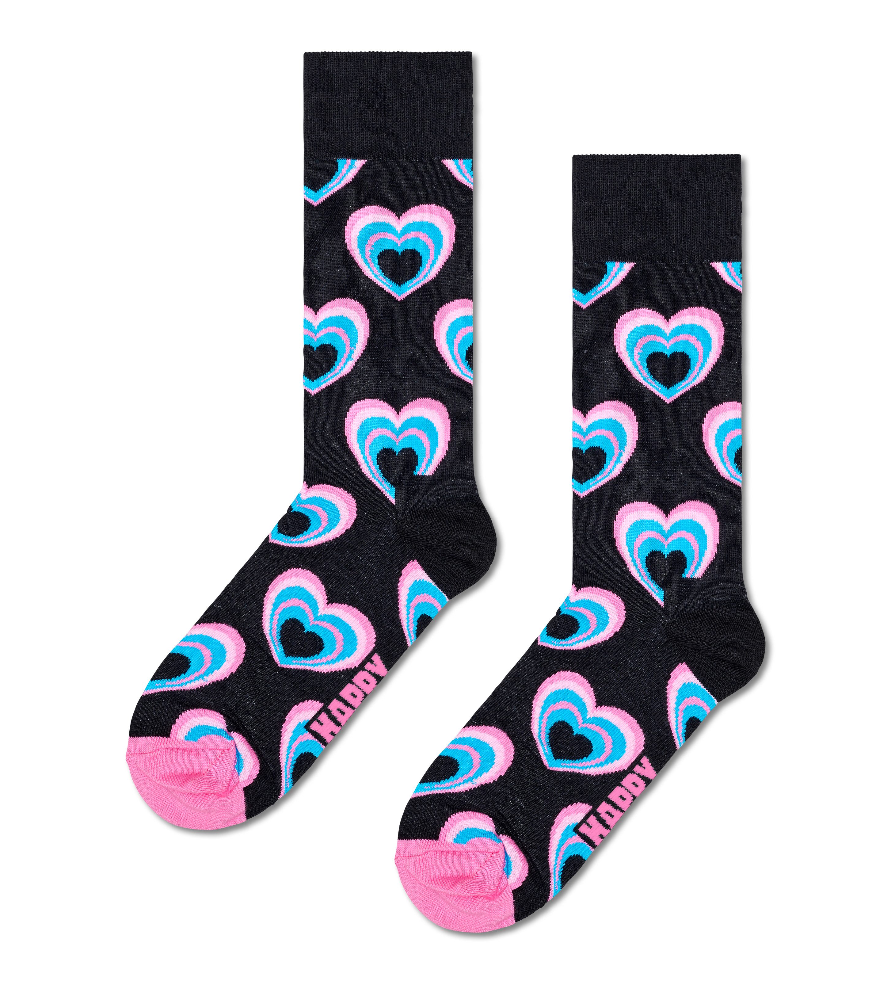 Happy Socks Lange sokken met verschillende hartjes-allover-patronen (Set van 2)