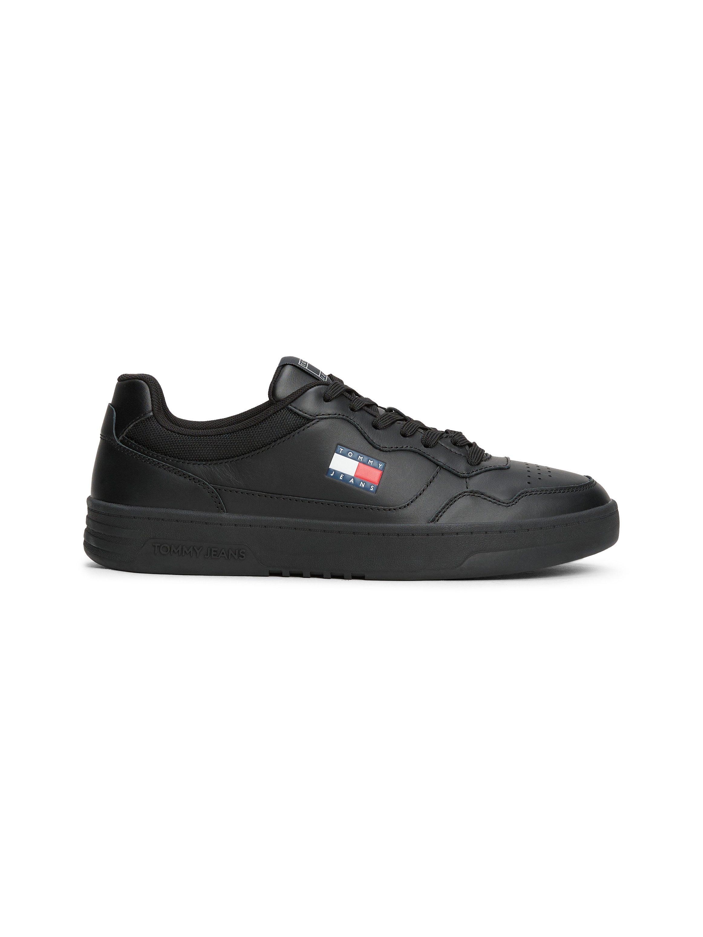 TOMMY JEANS Plateausneakers (NEW) TJM CUPSOLE LEATHER ESS , vrijetijdsschoen, lage schoen, veterschoen in basket-look