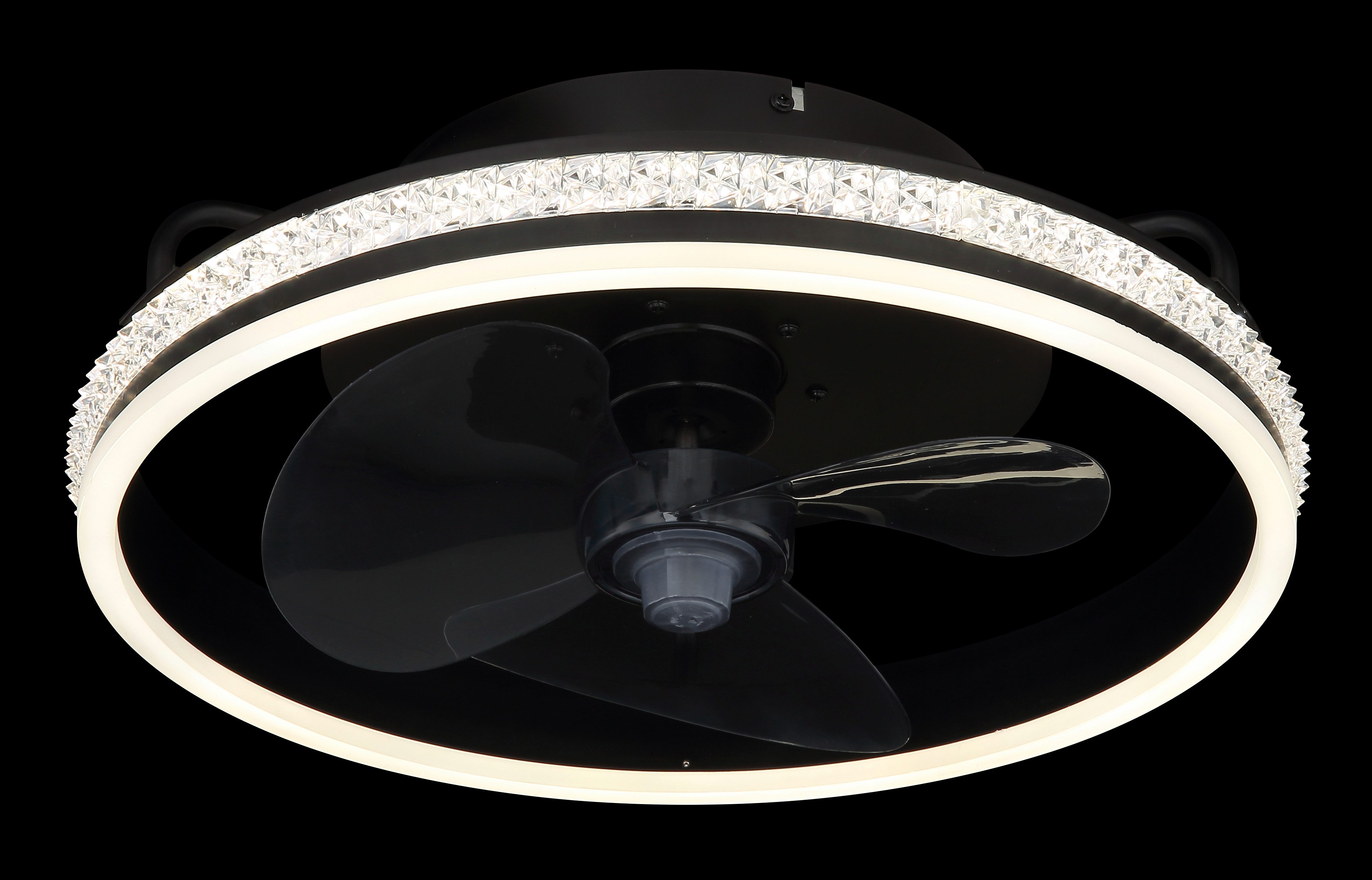 Globo Lightning Plafondlamp Cataleya Plafondventilator metaal zwart mat, LED (1 stuk)