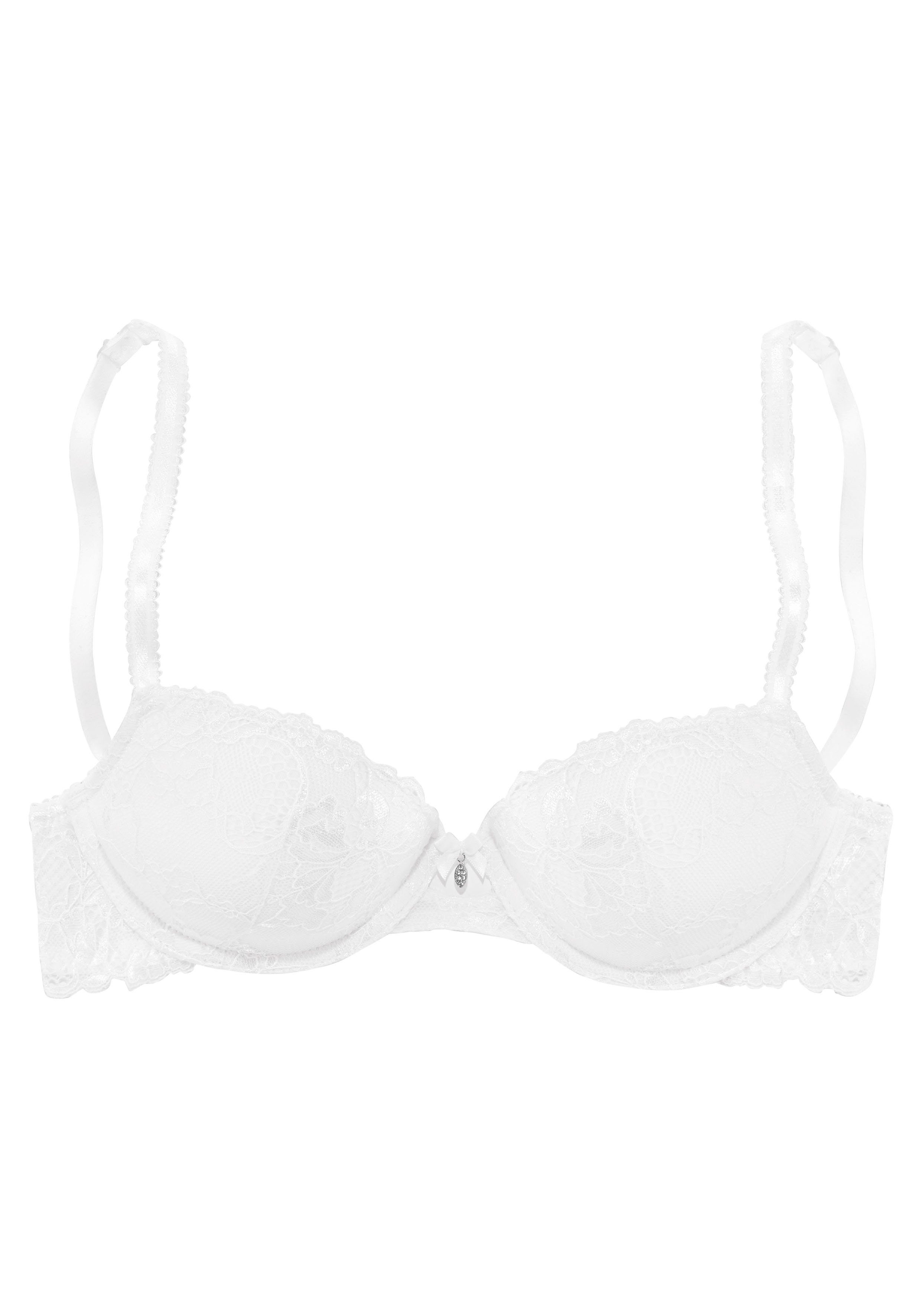 Lascana Push-up-bh van gebloemde kant, dessous