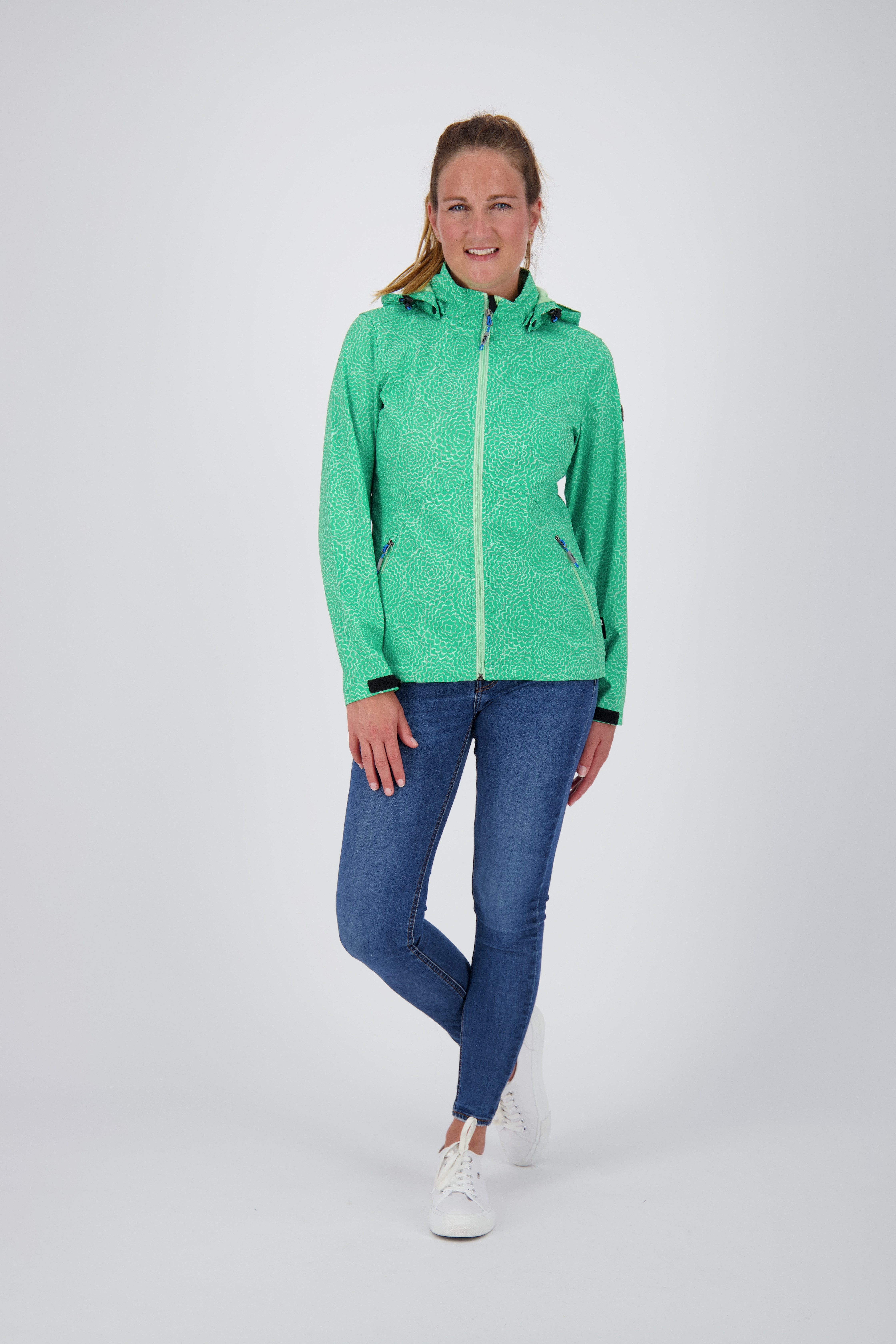 LPO Softshell-jack SHELBY PEAK II licht softshell-jack met all-over-print en afneembare capuchon