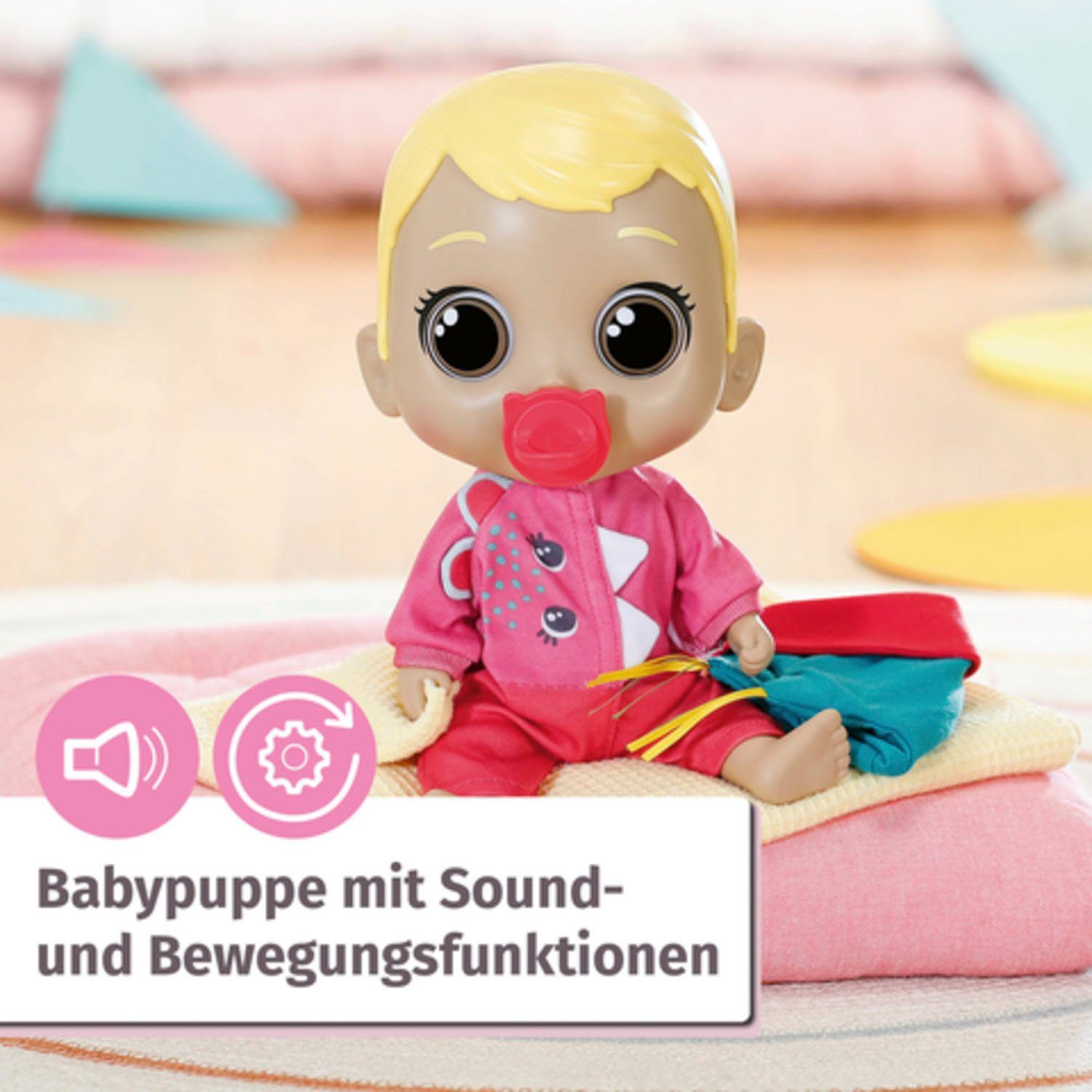 Zapf Creation® Babypop Chou Chou Baby, Blond met geluidseffecten en gelimiteerde pyjama