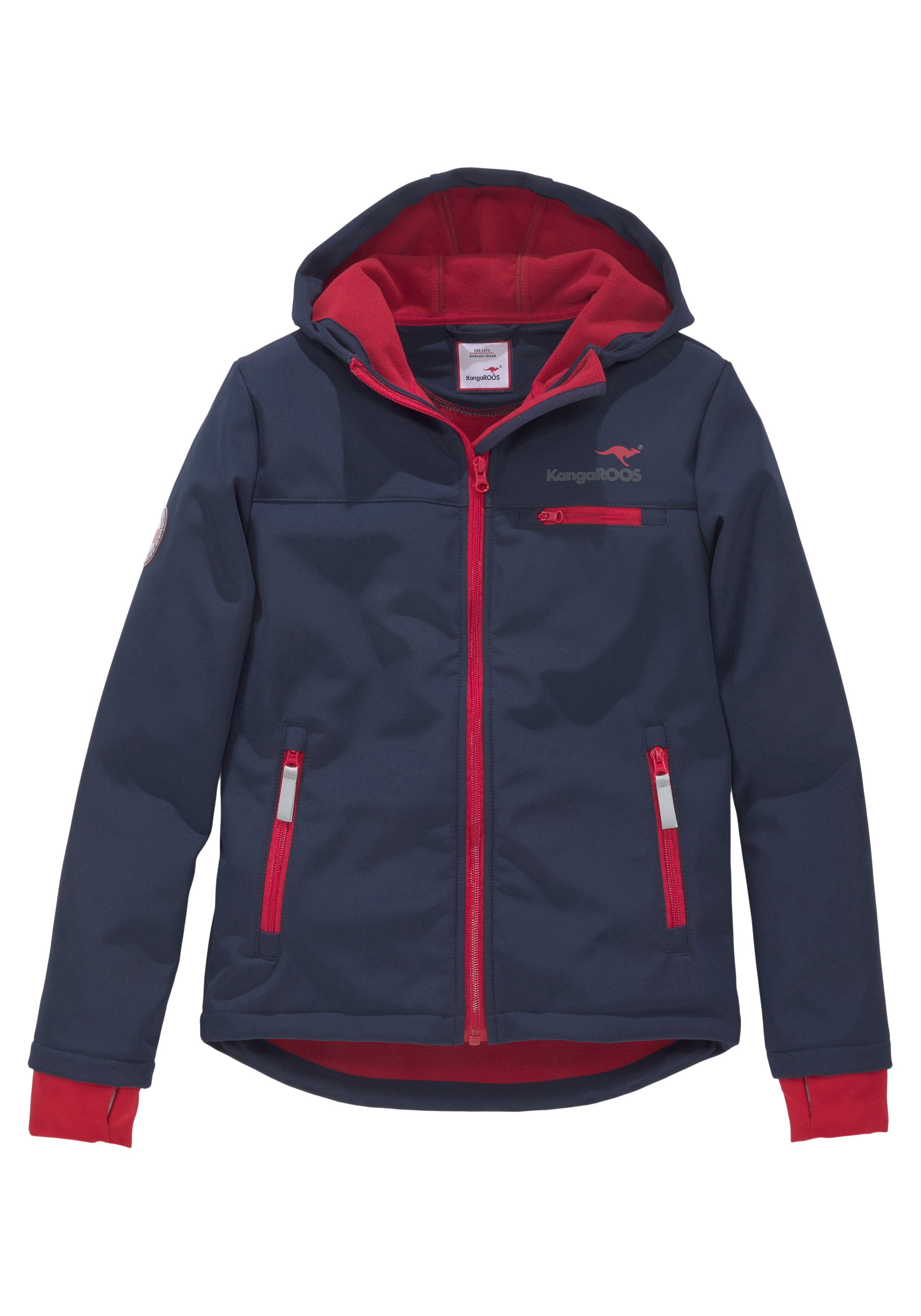 KangaROOS Softshell-jack sportieve stijl, waterafstotend, windafstotend, duimopeningen