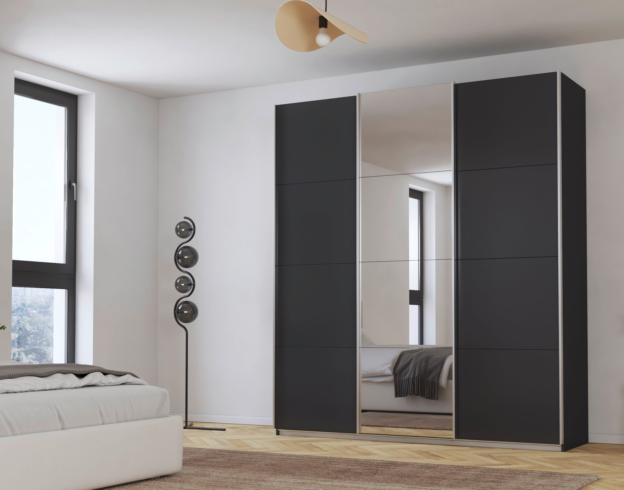 rauch Schuifdeurkast Kledingkast Garderobe CORTONA inclusief interieurindeling,