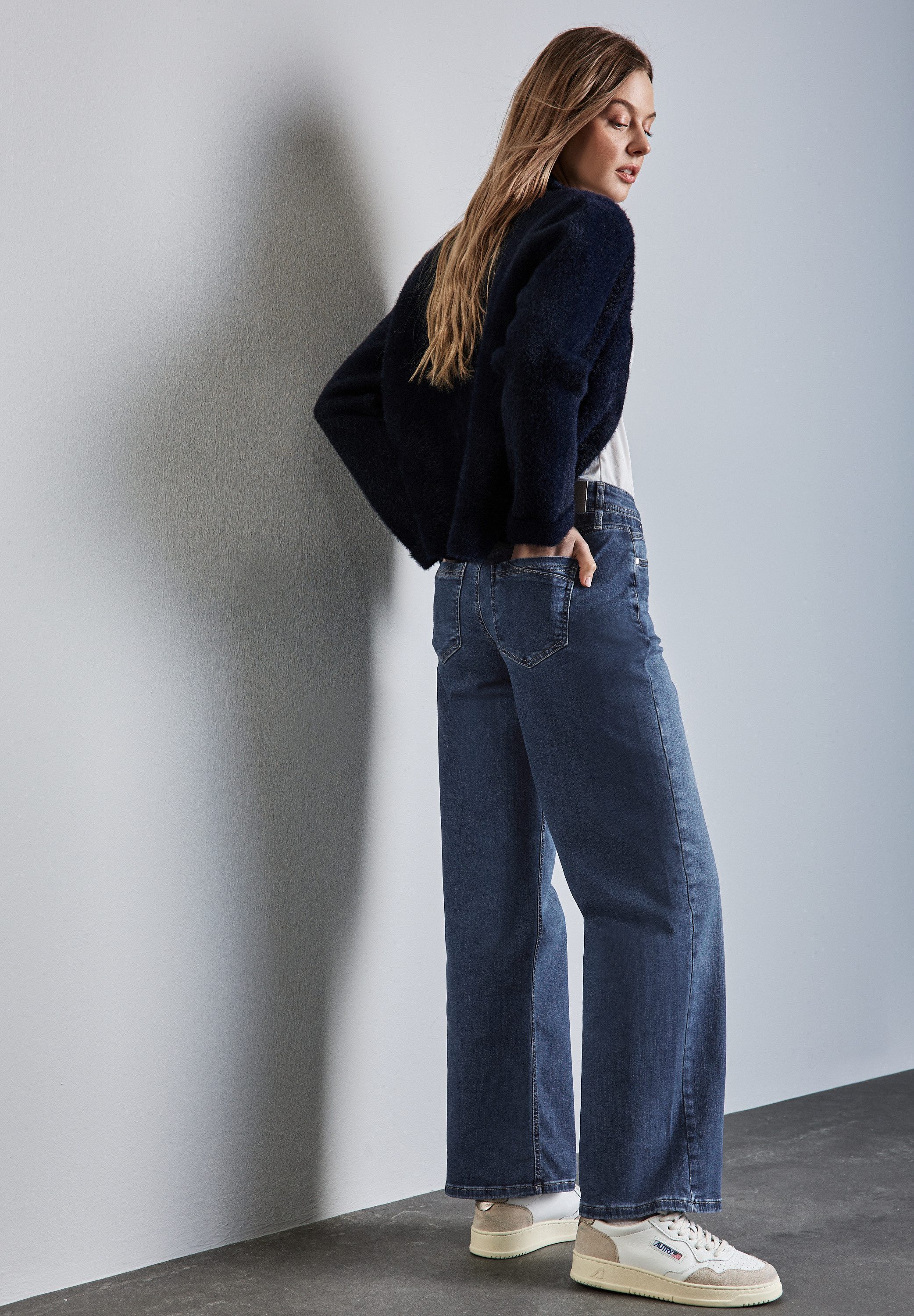 STREET ONE Wijde jeans met riem
