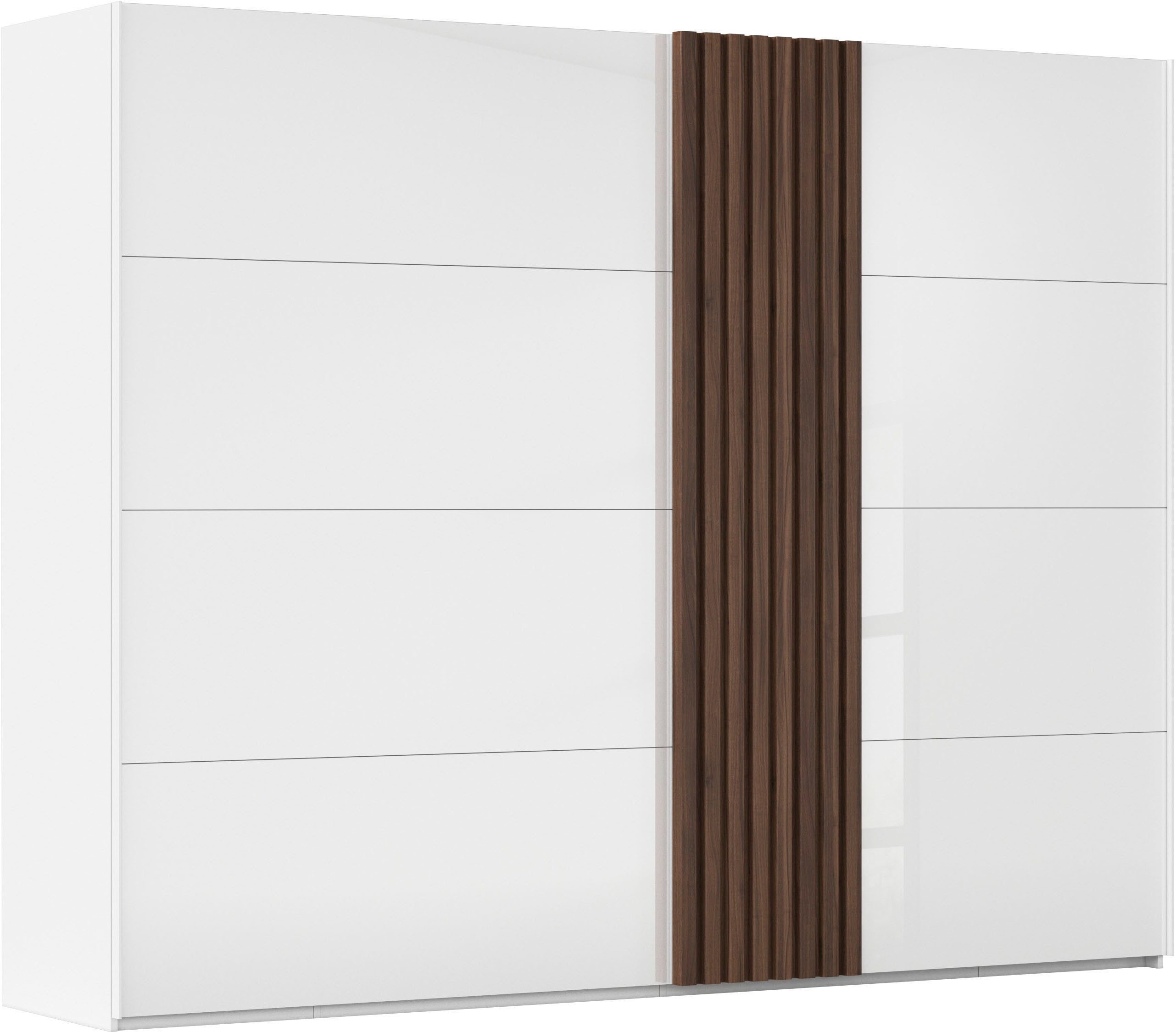 rauch Schuifdeurkast Kledingkast kast garderobe linnenkast TEGIO met hoogwaardige houtdecoratie en glazen front made in germany zweefdeurkasten maat
