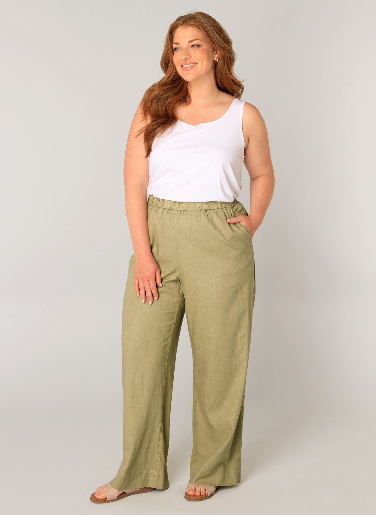 Base Level Curvy Linnen broek Yula