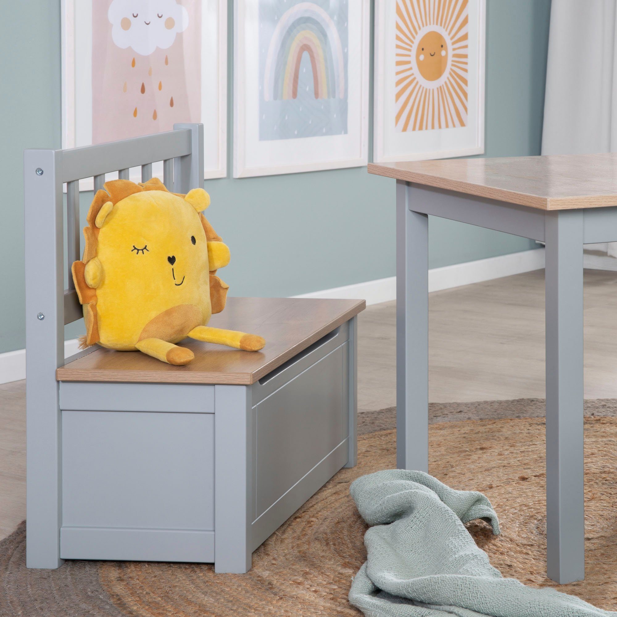 Roba® Kistbank Woody, ecru & taupe